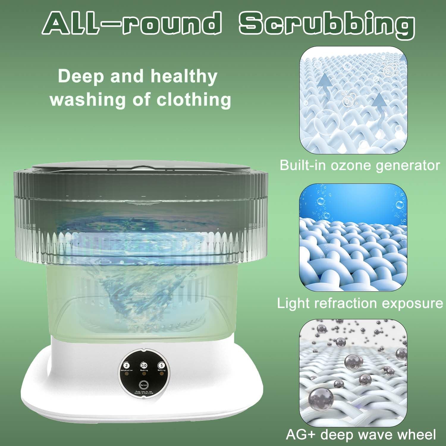 11L Collapsible Travel Washing Machine, Collapsible Washer and Dryer Combo 2 in 1 for Apartments · v2