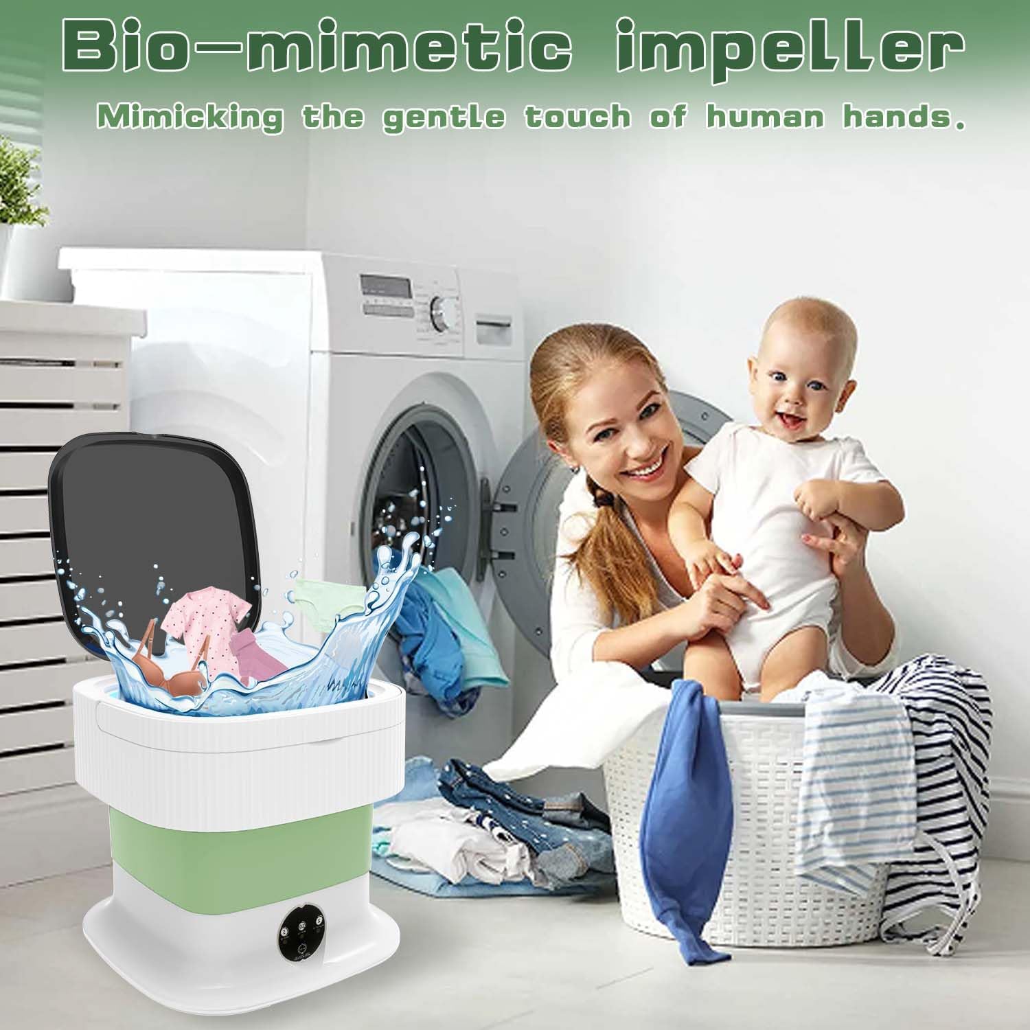 11L Collapsible Travel Washing Machine, Collapsible Washer and Dryer Combo 2 in 1 for Apartments · v2