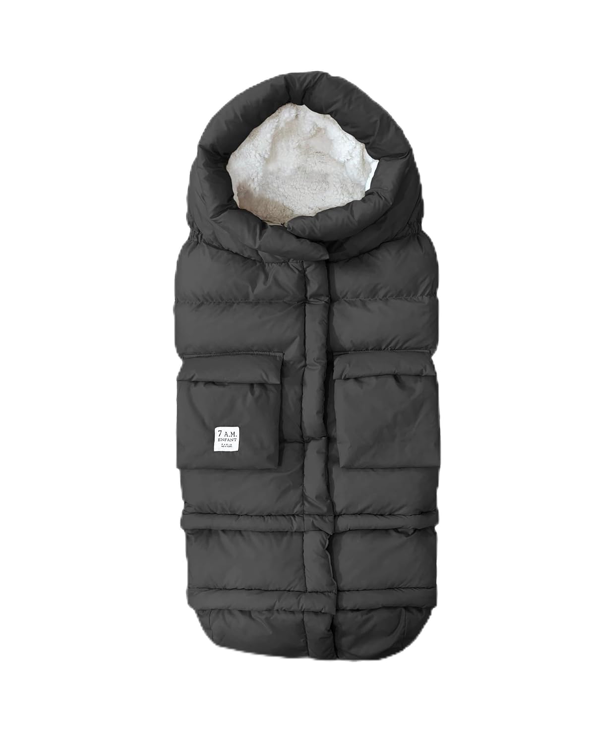 7AM Enfant Stroller Blanket 212 - ผ้าห่มคลุมรถเข็นเด็กแบบปรับได้สำหรับเด็กทารกในรถยนต์พร้อมซิปสำหรับฤดูหนาว ยูนิเซ็กซ์ อเนกประสงค์ บุด้วยขนแกะ มีฮู้ด อบอุ่น ผ้าคลุมเท้าสำหรับเด็กเล็ก กันน้ำ | (6M - 4T)