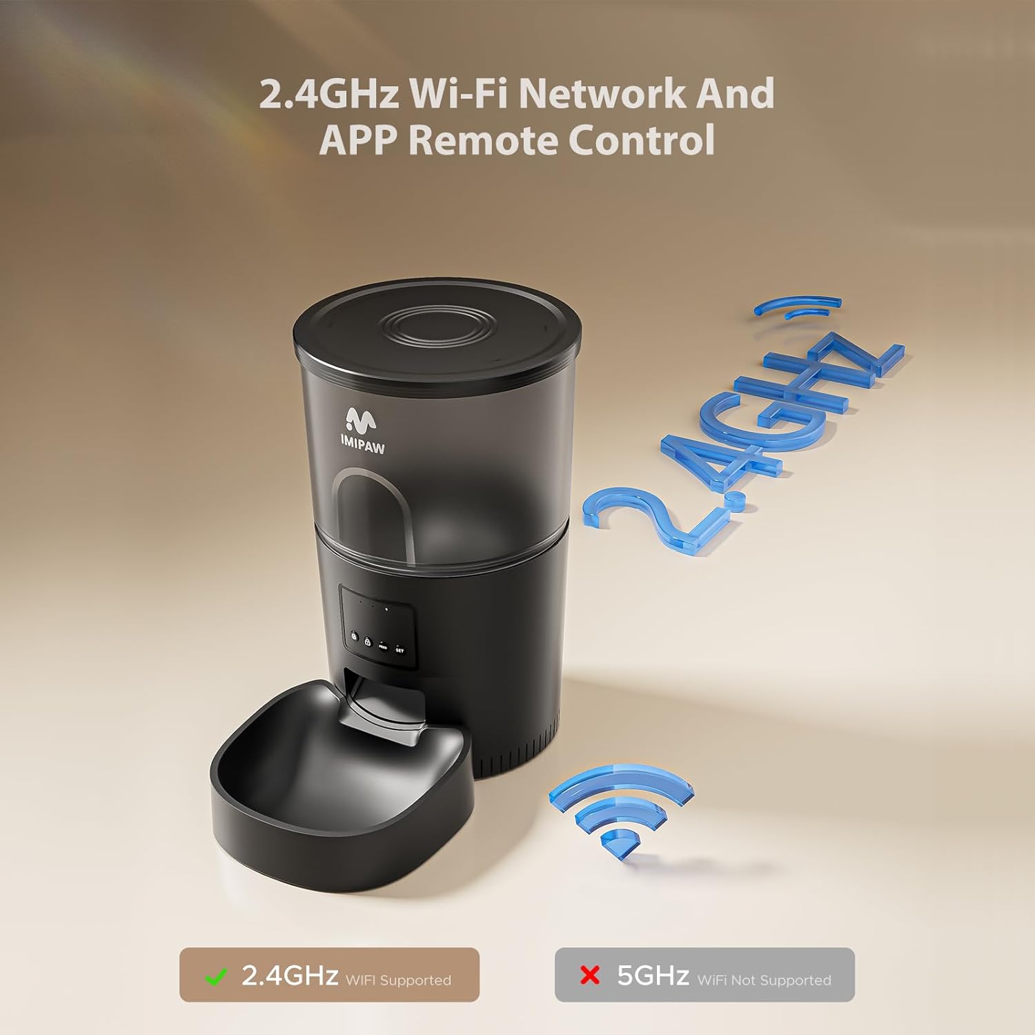 Automatic Cat Food Dispenser, WiFi Cat Feeder with APP Remote Control for Dry Pet Food, Programmable Timer, Dual Power Supply, Slow Feeder for Cats  Small Dogs, Black · v2