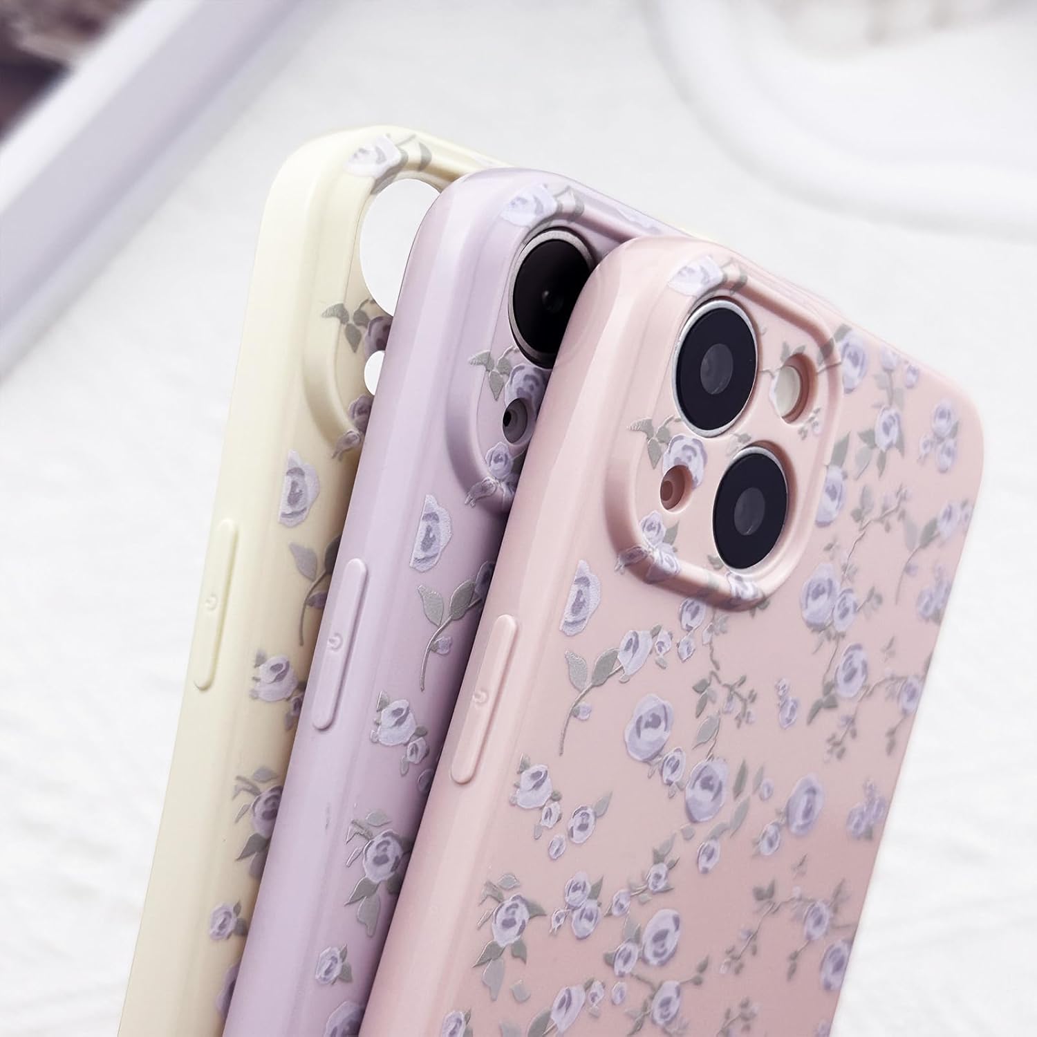Floral Case for iPhone 14 Cute Flower Rose Pattern Aesthetic for iPhone 14 Case Vintage Girls Women,Oil Flowers Girly Trendy Slim Fit TPU Shockproof Protective Case, Yellow