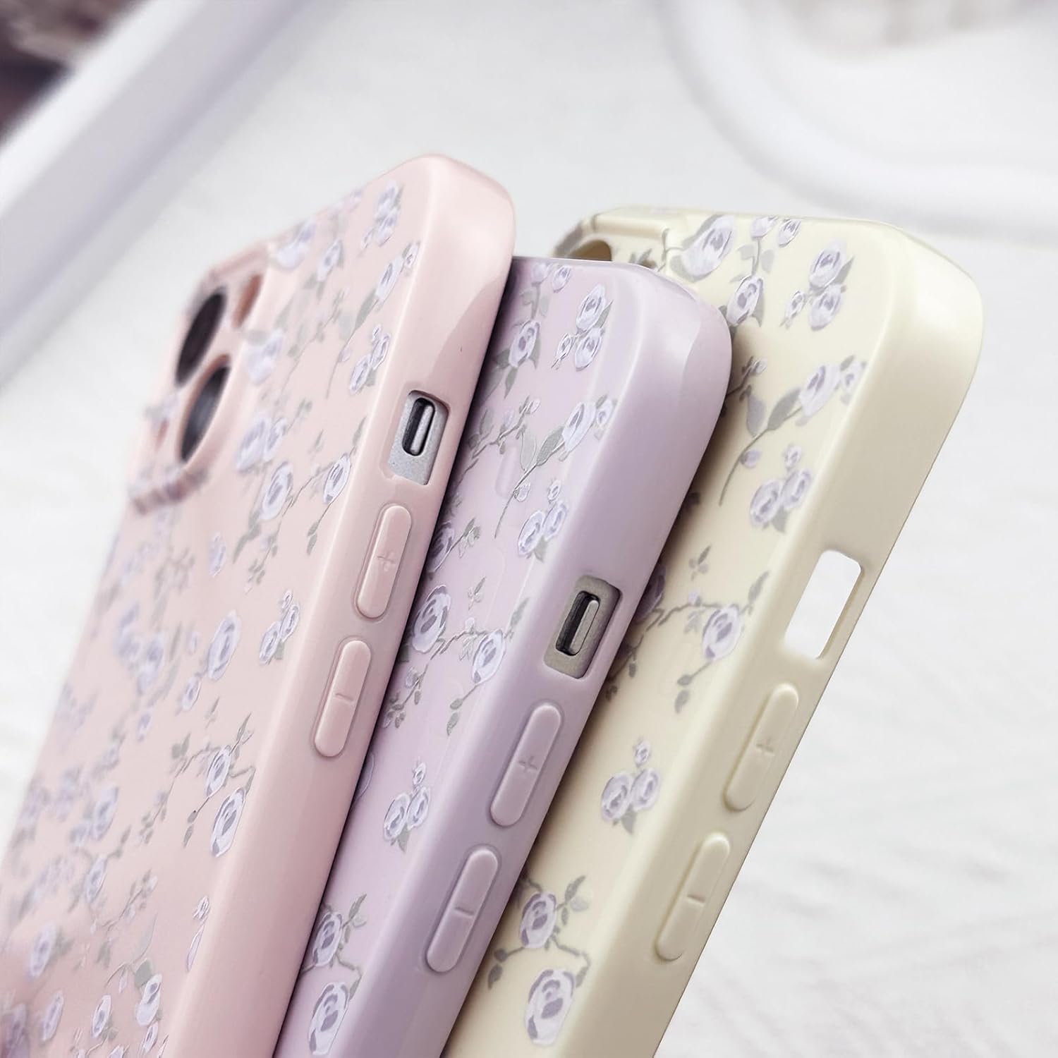 Floral Case for iPhone 14 Cute Flower Rose Pattern Aesthetic for iPhone 14 Case Vintage Girls Women,Oil Flowers Girly Trendy Slim Fit TPU Shockproof Protective Case, Yellow