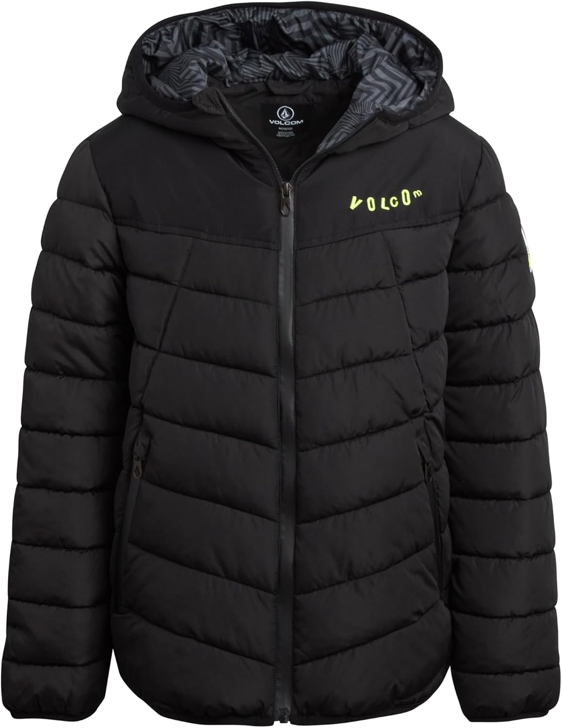 Volcom Erkek Çocuk Puffer Ceket - Glacier Shield Kapitone Kapüşonlu Kışlık Ceket - Erkekler için Yalıtımlı Dış Giyim Ceketleri (4-18)