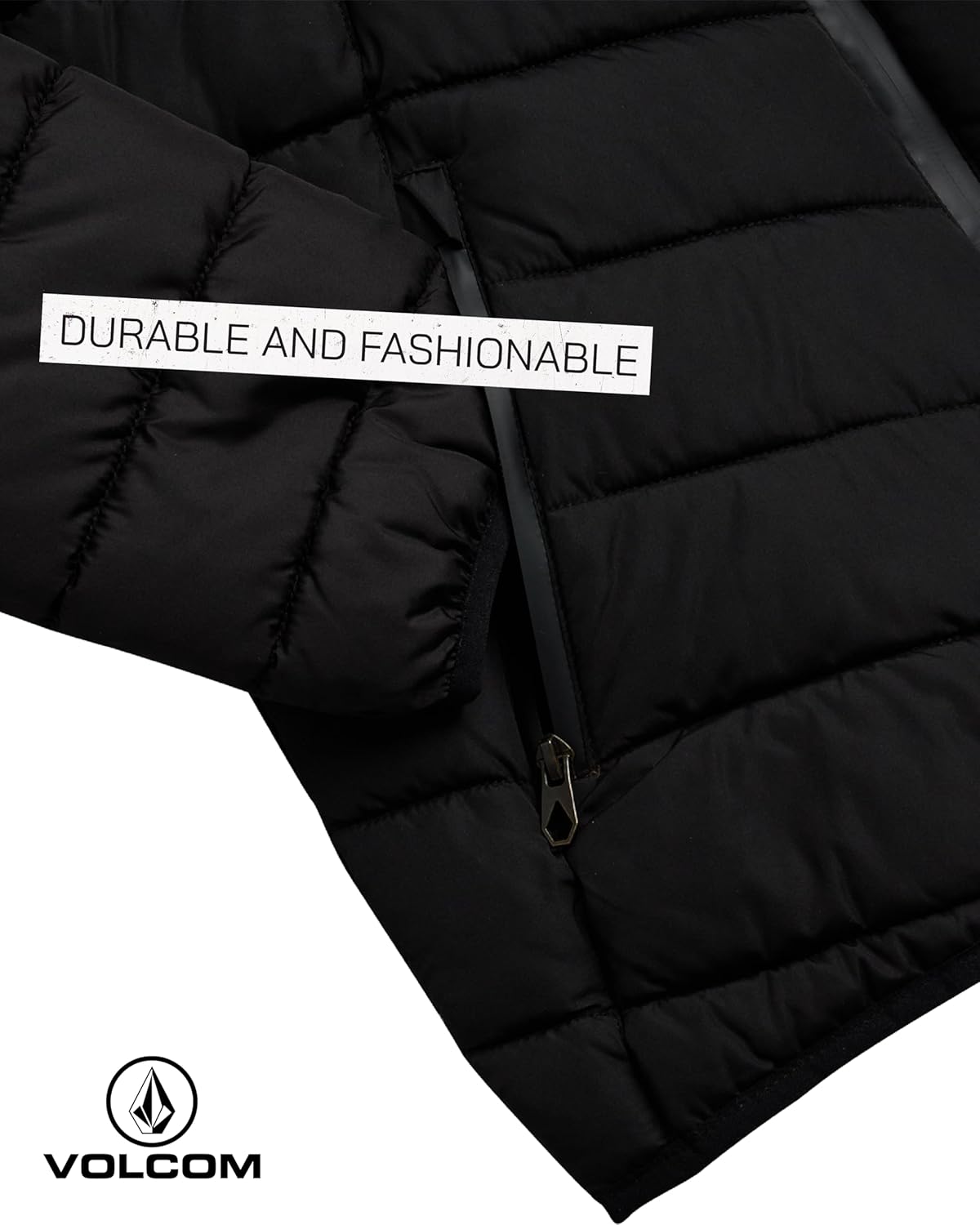 Volcom Erkek Çocuk Puffer Ceket - Glacier Shield Kapitone Kapüşonlu Kışlık Ceket - Erkekler için Yalıtımlı Dış Giyim Ceketleri (4-18)