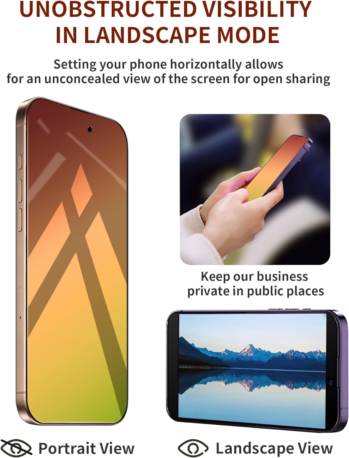 Lot de 2 films de protection d'écran confidentiels en verre trempé pour iPhone 16 Pro Max, 6,9 pouces, film en verre privé anti-espion, anti-lumière bleue, pas de bulles, anti-rayures, couverture complète, vert dégradé
