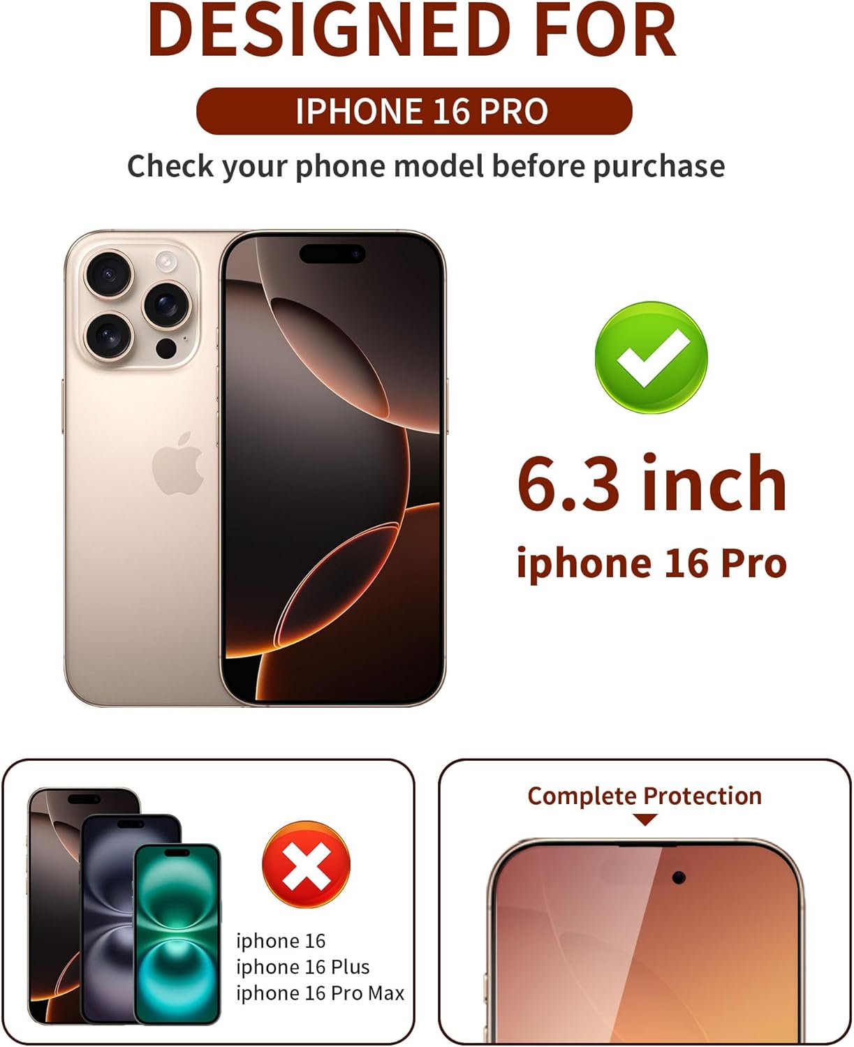 2 Pack for iPhone 16 Pro Privacy Screen Protector Tempered Glass for iPhone16Pro 6.3inch Anti-Spy Private Glass Film Anti-Blue Light No Bubble Anti-Scratch Gradient Green