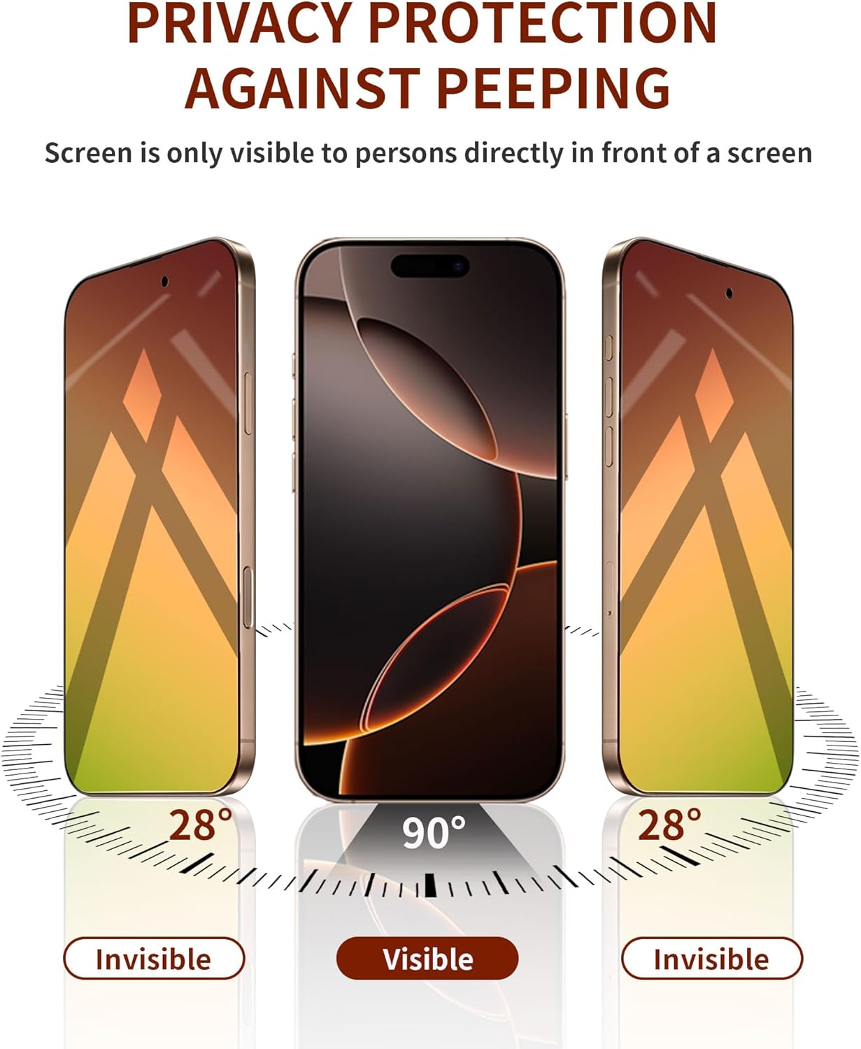 2 Pack for iPhone 16 Pro Privacy Screen Protector Tempered Glass for iPhone16Pro 6.3inch Anti-Spy Private Glass Film Anti-Blue Light No Bubble Anti-Scratch Gradient Green