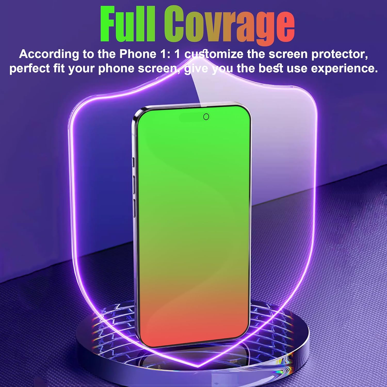 2 Pack for iPhone 16 Pro Privacy Screen Protector Tempered Glass for iPhone16Pro 6.3inch Anti-Spy Private Glass Film Anti-Blue Light No Bubble Anti-Scratch Gradient Green