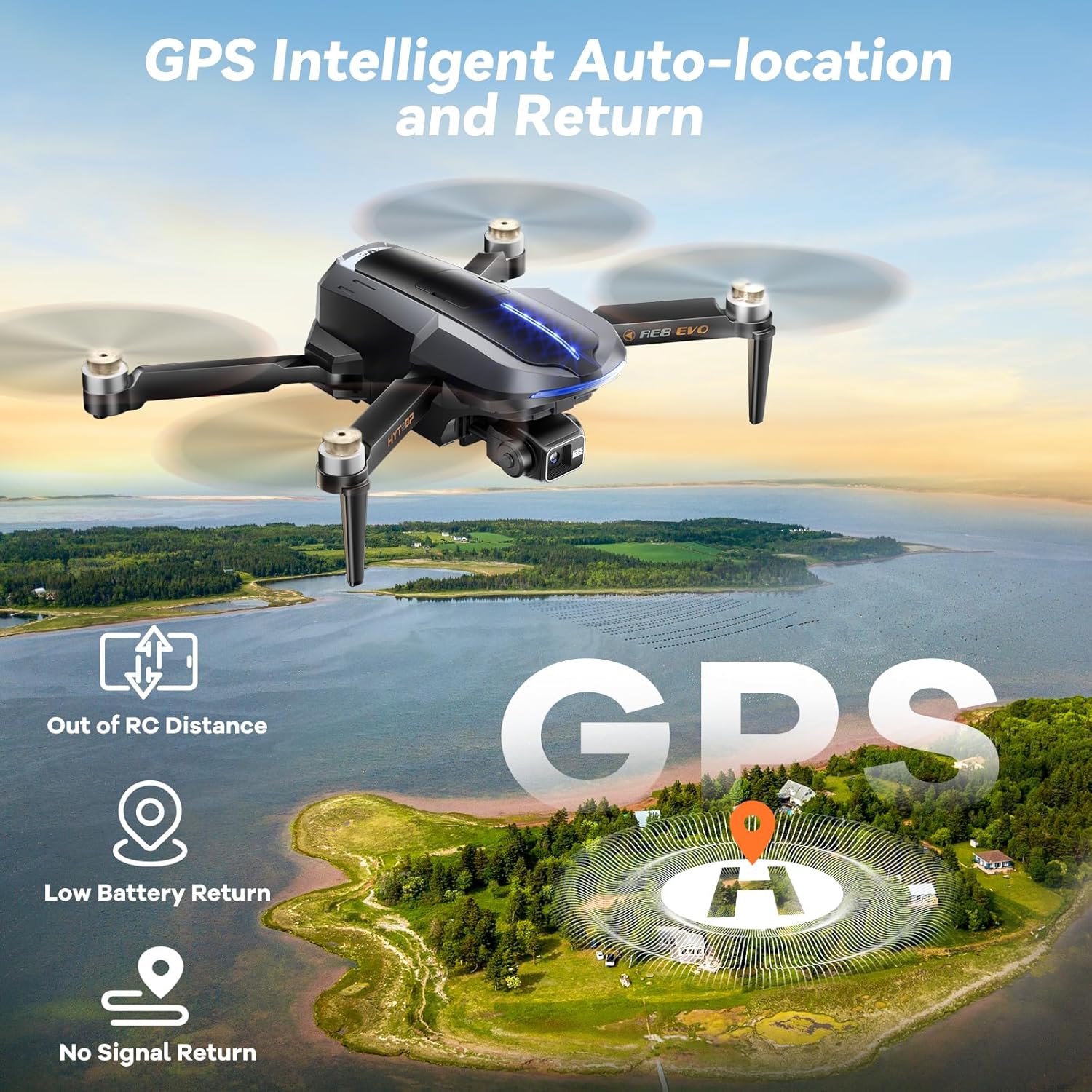 طائرات بدون طيار ذات 3 محاور Gimbal EIS مع كاميرا للبالغين 4K/30FPS، طائرة بدون طيار HYTOBP AE8 GPS مع محرك بدون فرشاة، بطارية واحدة، أقصى مدة طيران 28 دقيقة، لقطات سريعة، عودة تلقائية، مقاومة للرياح، حقيبة حمل