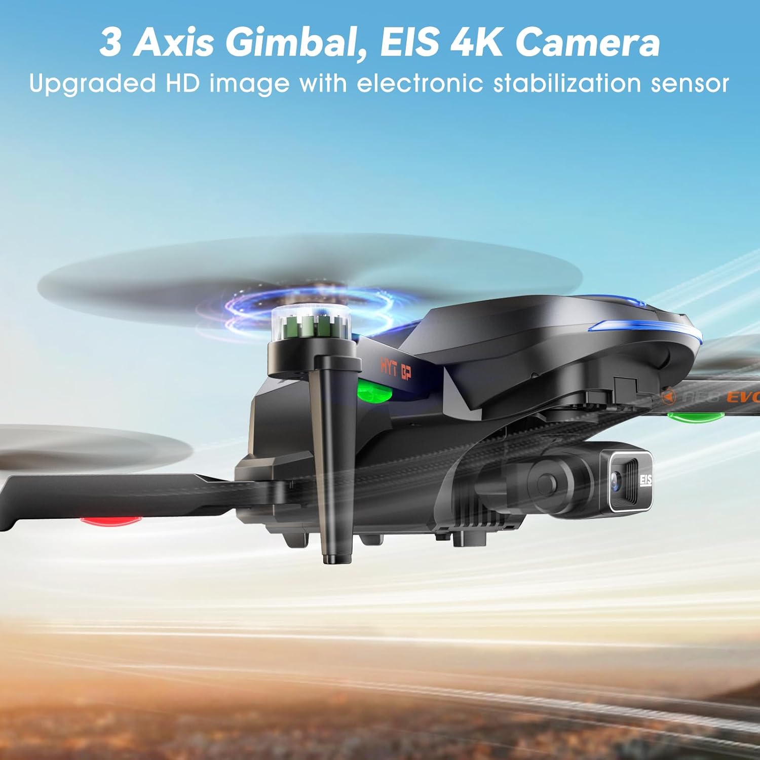 طائرات بدون طيار ذات 3 محاور Gimbal EIS مع كاميرا للبالغين 4K/30FPS، طائرة بدون طيار HYTOBP AE8 GPS مع محرك بدون فرشاة، بطارية واحدة، أقصى مدة طيران 28 دقيقة، لقطات سريعة، عودة تلقائية، مقاومة للرياح، حقيبة حمل
