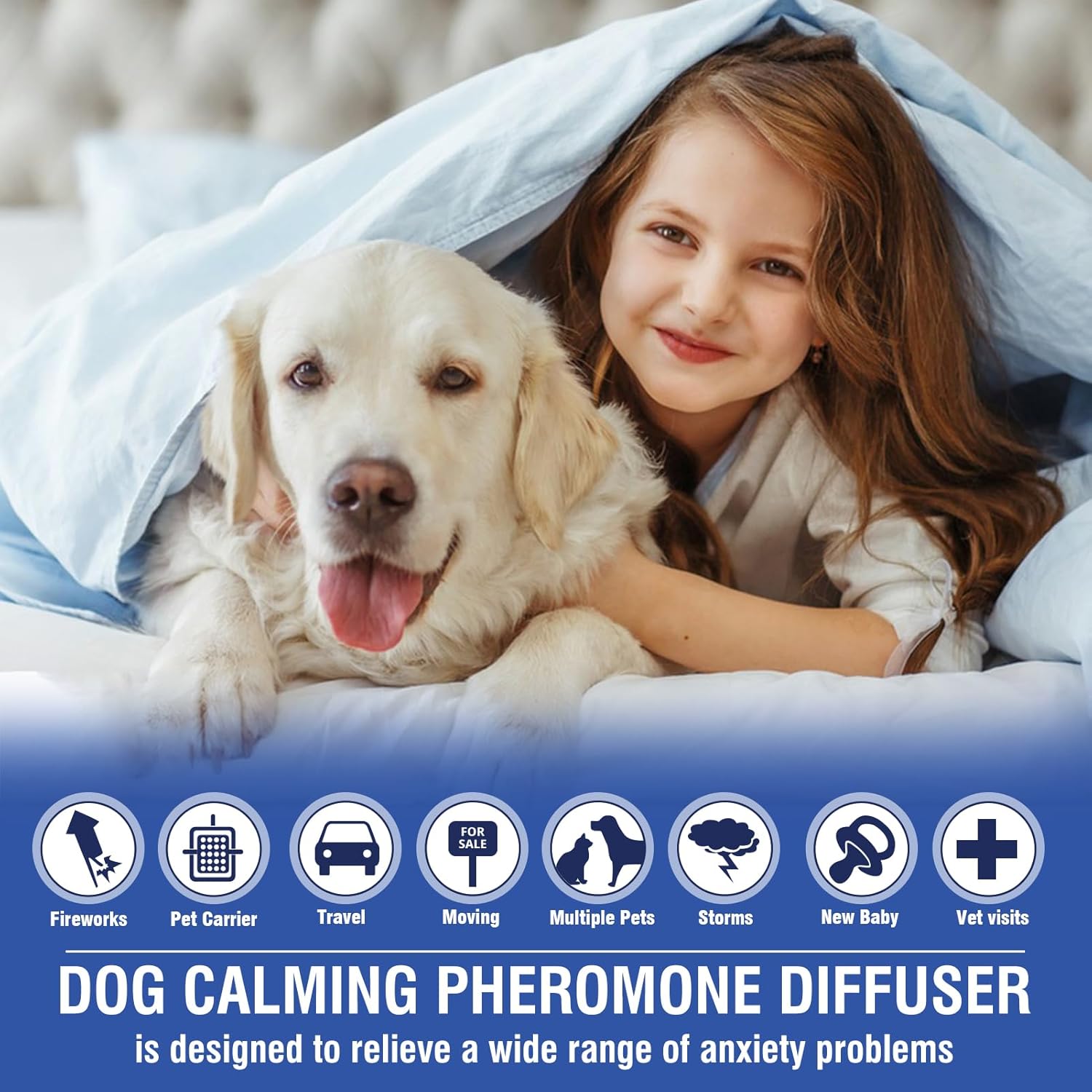 Dog Pheromone Calming Diffuser 4 In 1 Appeasing Pet Pheromones Diffuser to Calm Kit (Plug in  3 Pack 48ml Refill) for Anxiety Relief Reduce Barking Aggression Fighting Stress 90 Day Supply(Tasteless) · v3