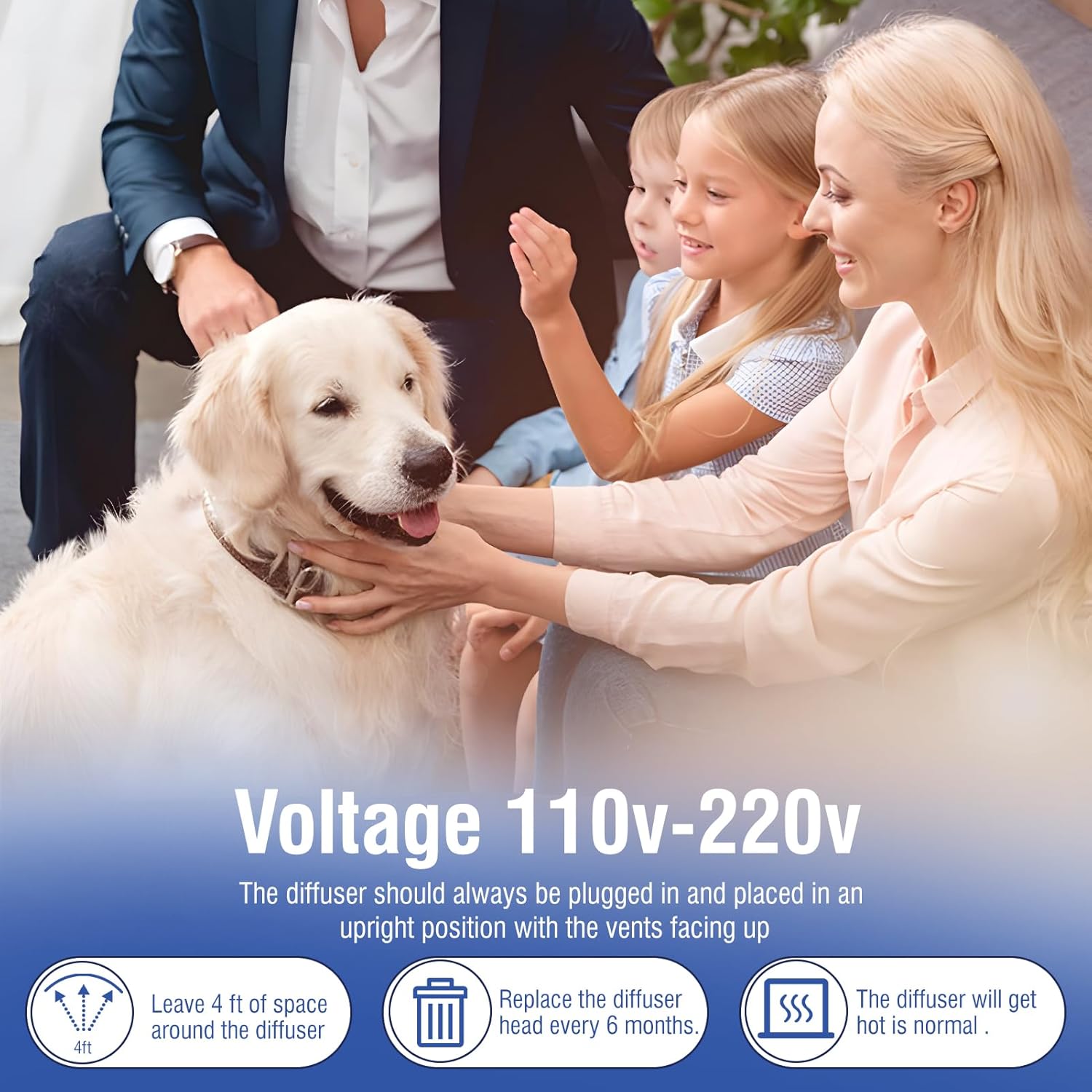 Dog Pheromone Calming Diffuser 4 In 1 Appeasing Pet Pheromones Diffuser to Calm Kit (Plug in  3 Pack 48ml Refill) for Anxiety Relief Reduce Barking Aggression Fighting Stress 90 Day Supply(Tasteless) · v3