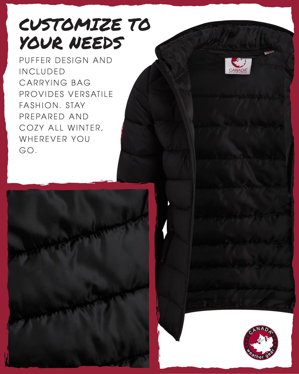 CANADA WEATHER GEAR куртка-пуховик для девочек - легкая, компактная, водонепроницаемая верхняя одежда, куртки для девочек (7-16)