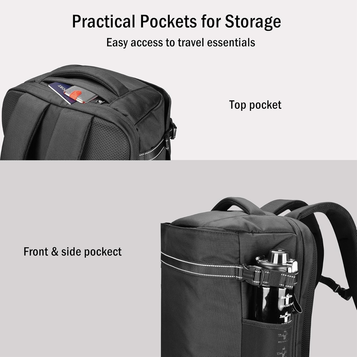 กระเป๋าเป้สะพายหลังเดินทาง 40 ลิตร กระเป๋าเป้สำหรับใส่โน้ตบุ๊กที่ผ่านการรับรองจาก TSA สายการบินเป็นมิตรต่อสิ่งแวดล้อม กระเป๋าเป้สะพายหลังสำหรับใส่โน้ตบุ๊กแบบน้ำหนักเบาสำหรับธุรกิจ กระเป๋าเป้สะพายหลังความจุขนาดใหญ่ กระเป๋าเป้สะพายหลังสำหรับเดินทางวันหยุดสุดสัปดาห์ ใส่โน้ตบุ๊กขนาด 17.3 นิ้วได้