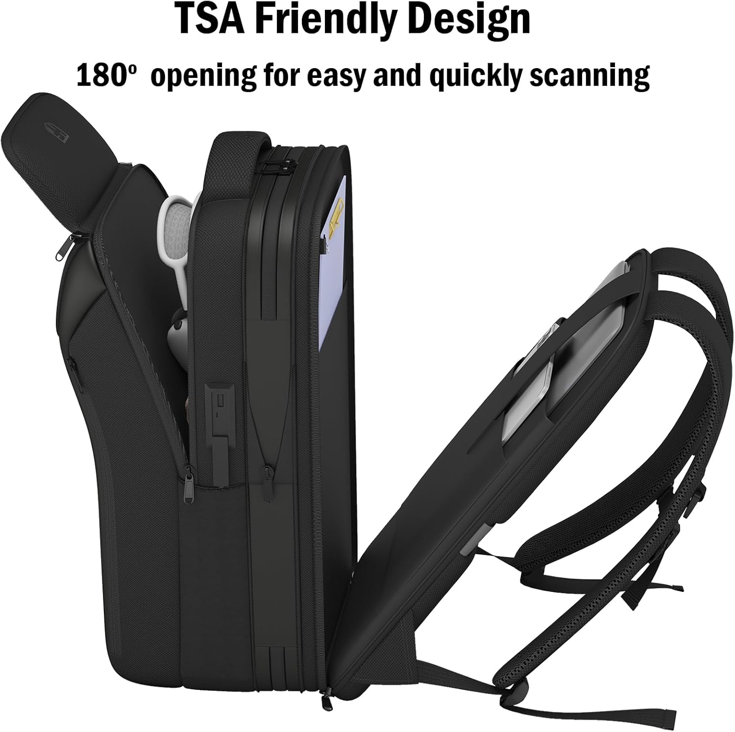 Genişletilebilir Seyahat Sırt Çantası, İş Dizüstü Bilgisayar Sırt Çantası, USB Şarj Bağlantı Noktalı TSA-Flight Onaylı Sırt Çantası, Erkekler Kadınlar için 15.6 İnç Dizüstü Bilgisayara uyar