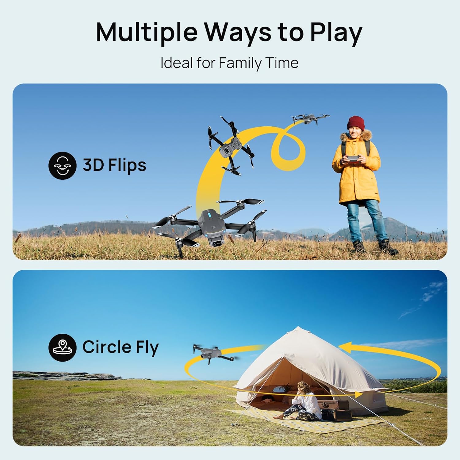 Ameta Drones with Camera for Adults 4k UHD, S20 Lite Brushless Motor FPV Foldable RC Drones for Adults Kids Beginners with 36 Mins Long Flight, Altitude Hold, Headless Mode, Circle Fly, 360° Flips, Cool Toys Gifts for Men Boys(Under 249G) · v4