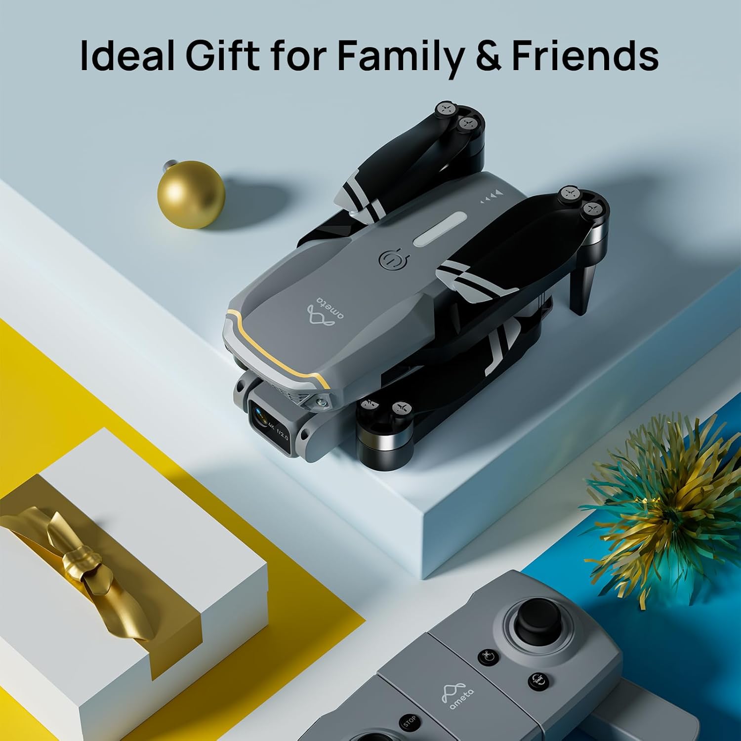 Ameta Drones with Camera for Adults 4k UHD, S20 Lite Brushless Motor FPV Foldable RC Drones for Adults Kids Beginners with 36 Mins Long Flight, Altitude Hold, Headless Mode, Circle Fly, 360° Flips, Cool Toys Gifts for Men Boys(Under 249G) · v4