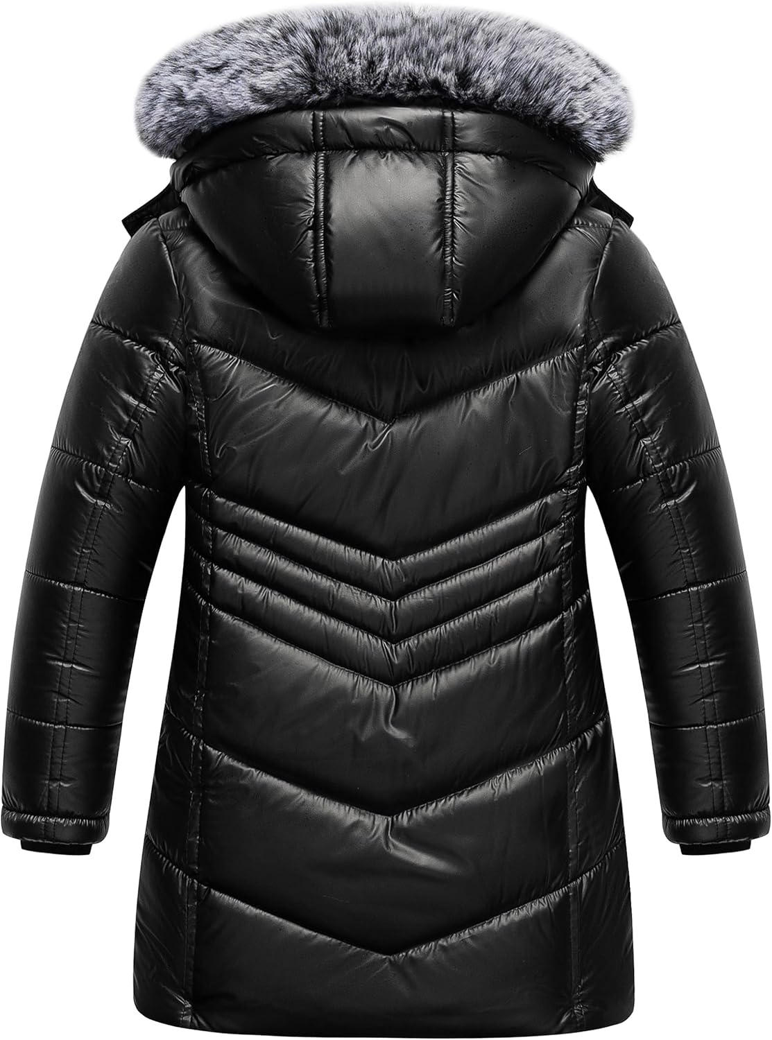 Pursky Girls Warm Winter Coat Long Parka Fleece Lined Waterproof Puffer Jacket With Removable Hood