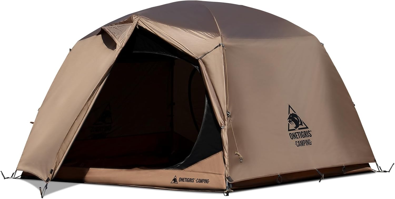 Tienda de campaña OneTigris JOVIAN para 4 personas, tienda de campaña familiar para 3 estaciones, fácil de configurar, refugio para mochileros al aire libre con lona exterior de 2000 mm, base de tienda de campaña de 5000 mm, alfombrilla impermeable