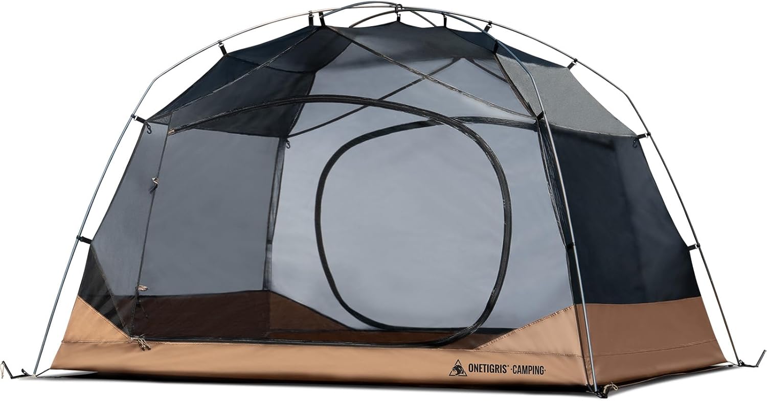 Tienda de campaña OneTigris JOVIAN para 4 personas, tienda de campaña familiar para 3 estaciones, fácil de configurar, refugio para mochileros al aire libre con lona exterior de 2000 mm, base de tienda de campaña de 5000 mm, alfombrilla impermeable