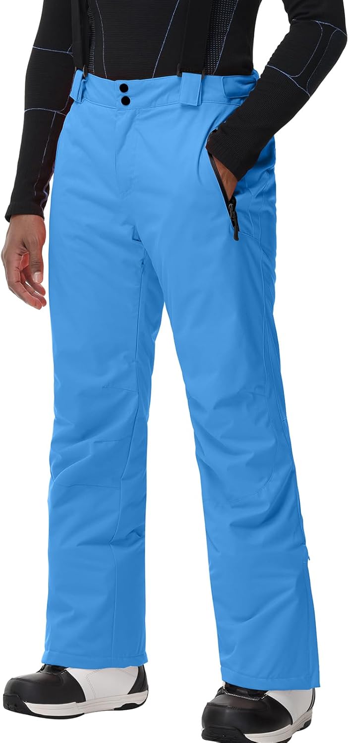 YEEFINE Mens Insulated Snow Ski Pants Waterproof Warm Winter Outdoor Snowboard Bibs with Suspenders · v3