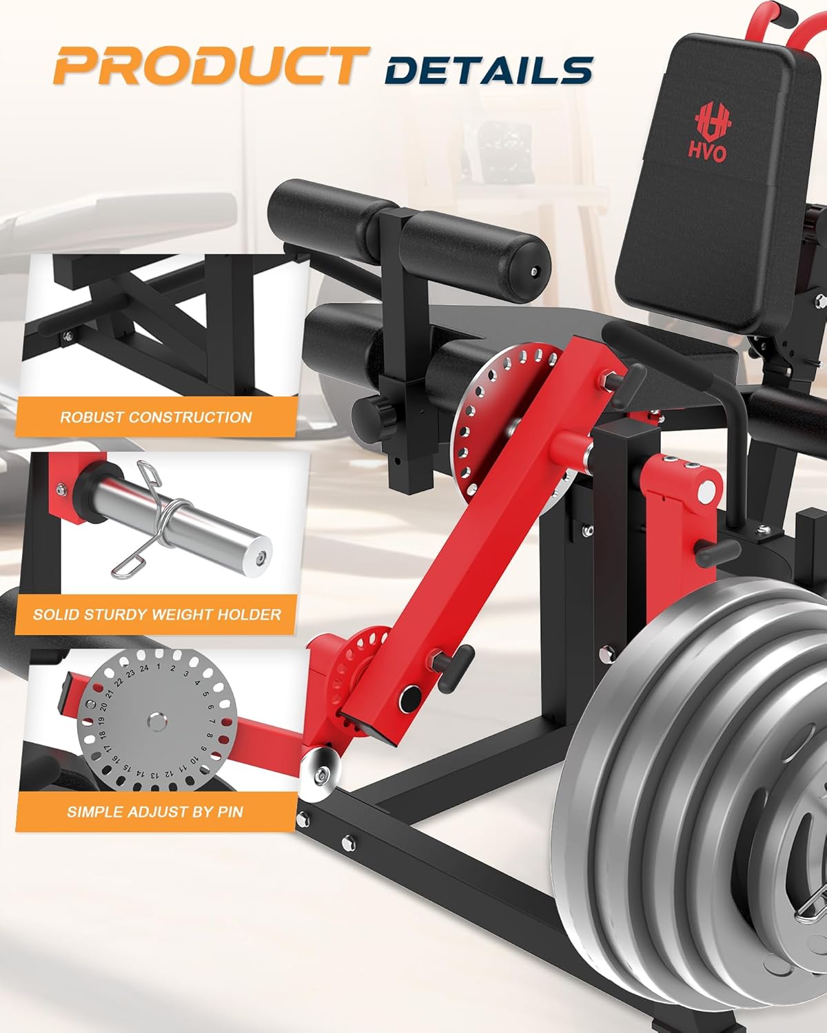 HVO Leg Curl Machine Extension - Leg Extension and Curl Machine Workout for Home Gym Use Leg Extension Machine Fitness Equipment Commercial Grade Seated Lying Hamstring Curl Machine · v6