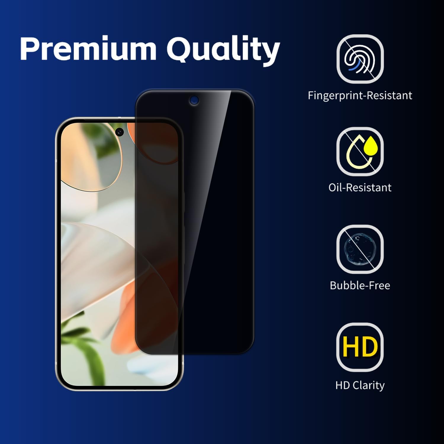 [2 2 Pack For Google Pixel 9 Pro Fold Privacy Tempered Glass Front Screen Protector,Scratch Resistant Anti-Spy,Accessories 2 Pack Privacy Screen   2 Pack Camera Lens Protector