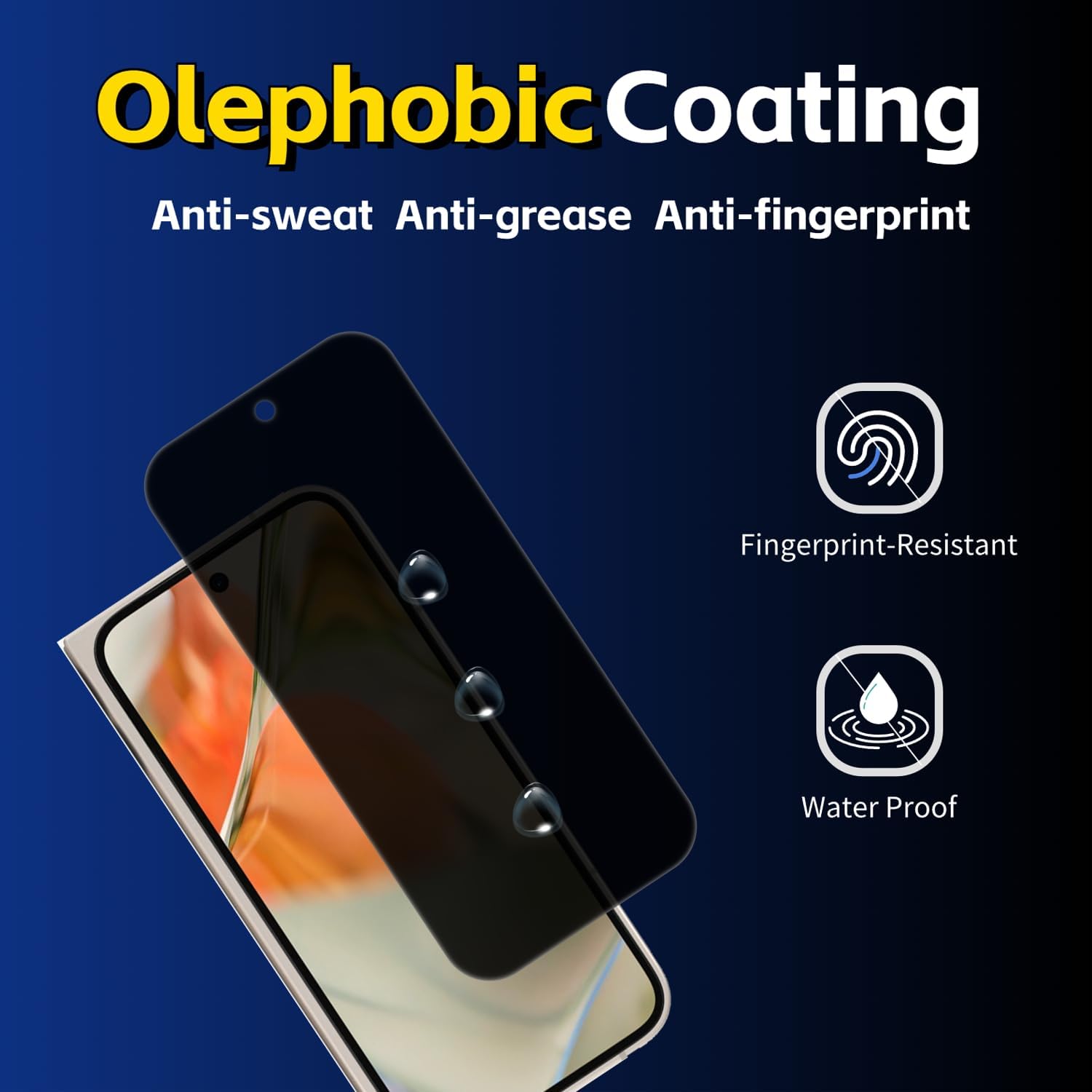 [2 2 Pack For Google Pixel 9 Pro Fold Privacy Tempered Glass Front Screen Protector,Scratch Resistant Anti-Spy,Accessories 2 Pack Privacy Screen   2 Pack Camera Lens Protector