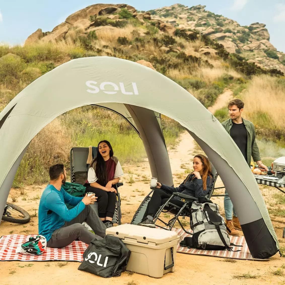 กันสาดบังแดดแบบพองลม SOLI Outdoors - พกพาสะดวกเป็นพิเศษ พองลมเองได้พร้อมปั๊มอัตโนมัติ