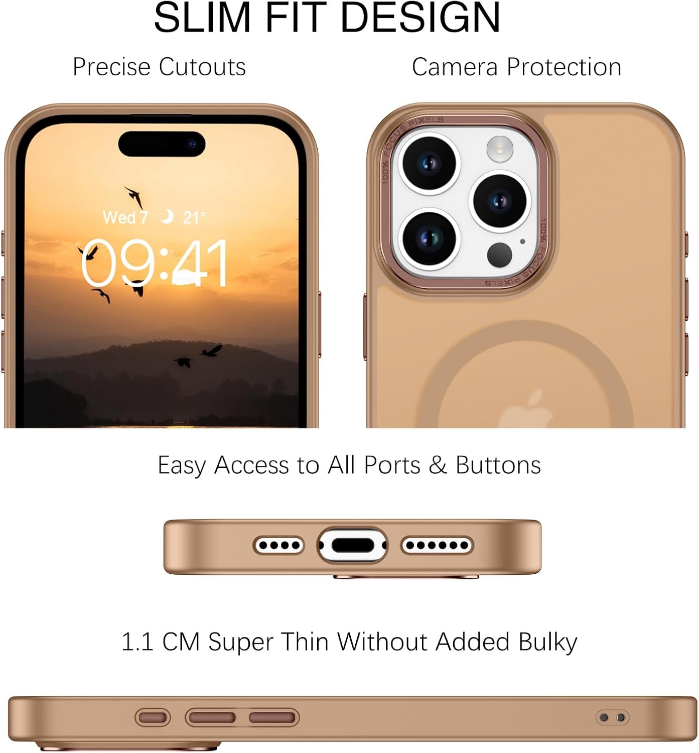 BENTOBEN for iPhone 16 Pro Max Case, Phone case iPhone 16 Pro Max Magnetic Case [Compatible with Mag Safe] Translucent Matte Slim Shockproof Protective Cover for iPhone 16 Pro Max 6.12 Brown