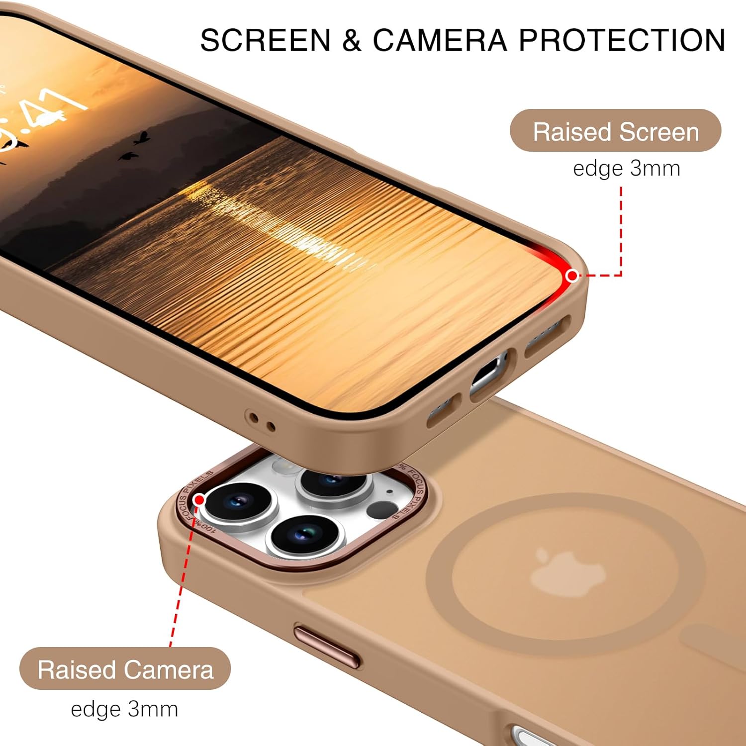 BENTOBEN for iPhone 16 Pro Max Case, Phone case iPhone 16 Pro Max Magnetic Case [Compatible with Mag Safe] Translucent Matte Slim Shockproof Protective Cover for iPhone 16 Pro Max 6.12 Brown