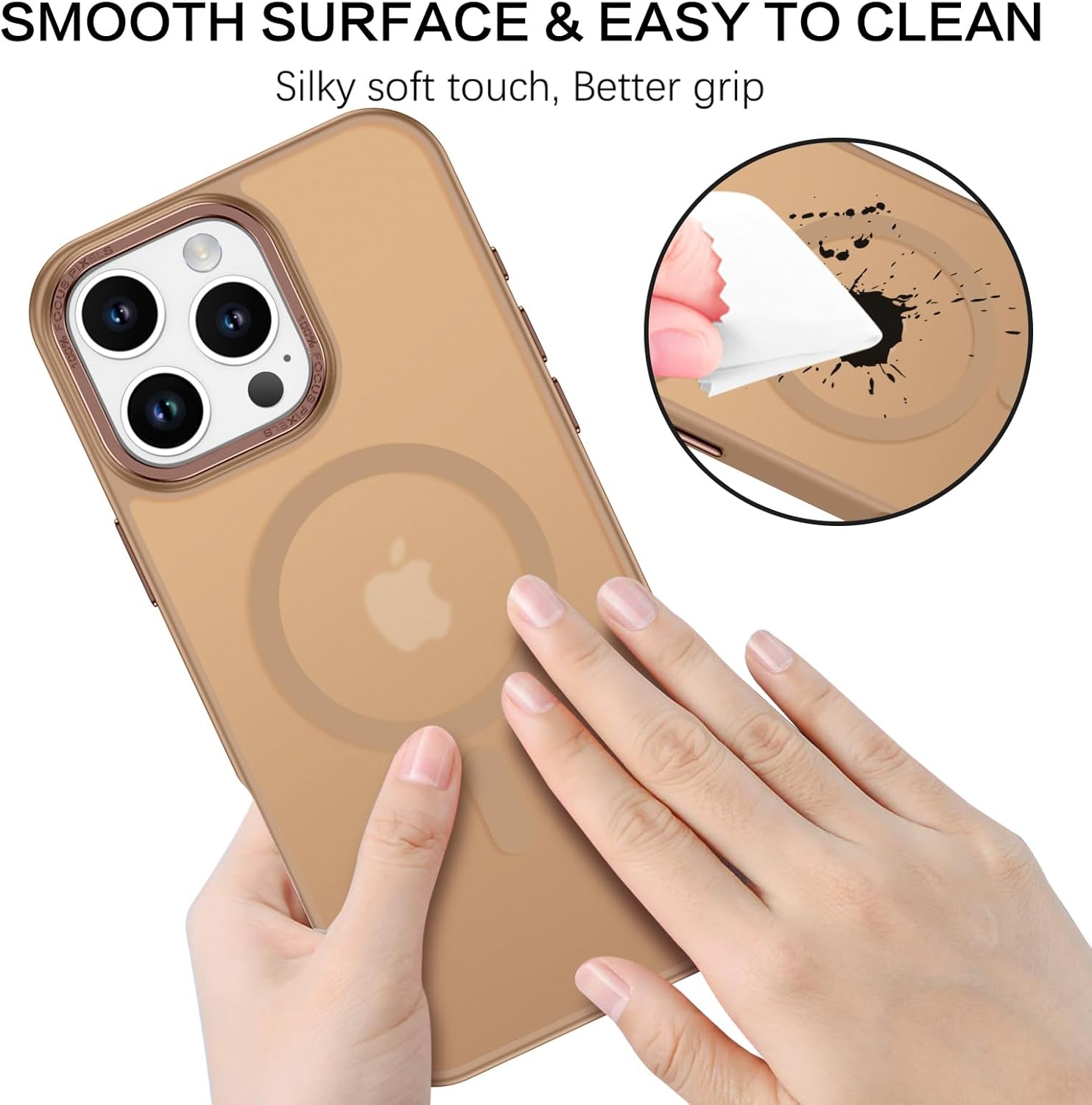 BENTOBEN for iPhone 16 Pro Max Case, Phone case iPhone 16 Pro Max Magnetic Case [Compatible with Mag Safe] Translucent Matte Slim Shockproof Protective Cover for iPhone 16 Pro Max 6.12 Brown