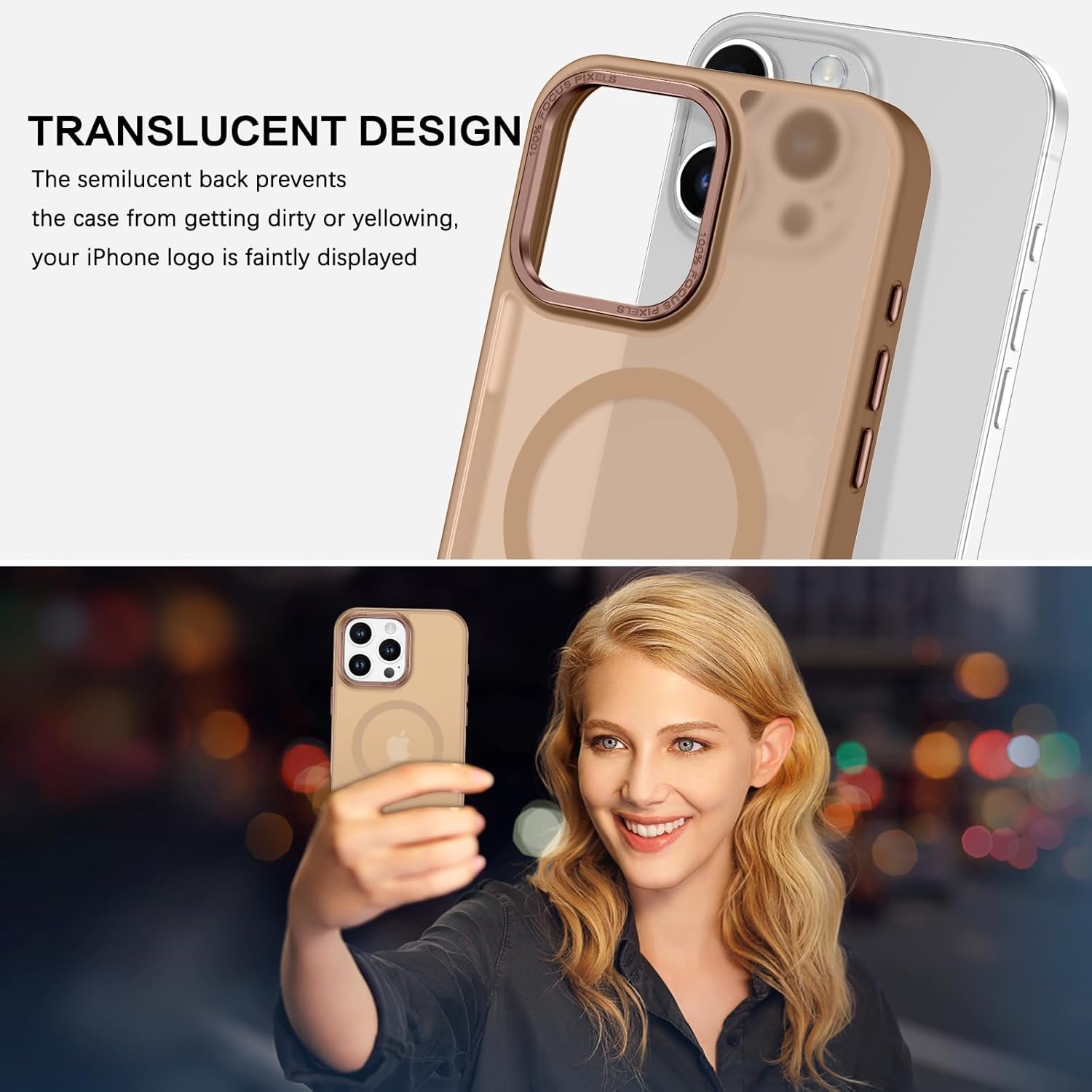 BENTOBEN for iPhone 16 Pro Max Case, Phone case iPhone 16 Pro Max Magnetic Case [Compatible with Mag Safe] Translucent Matte Slim Shockproof Protective Cover for iPhone 16 Pro Max 6.12 Brown