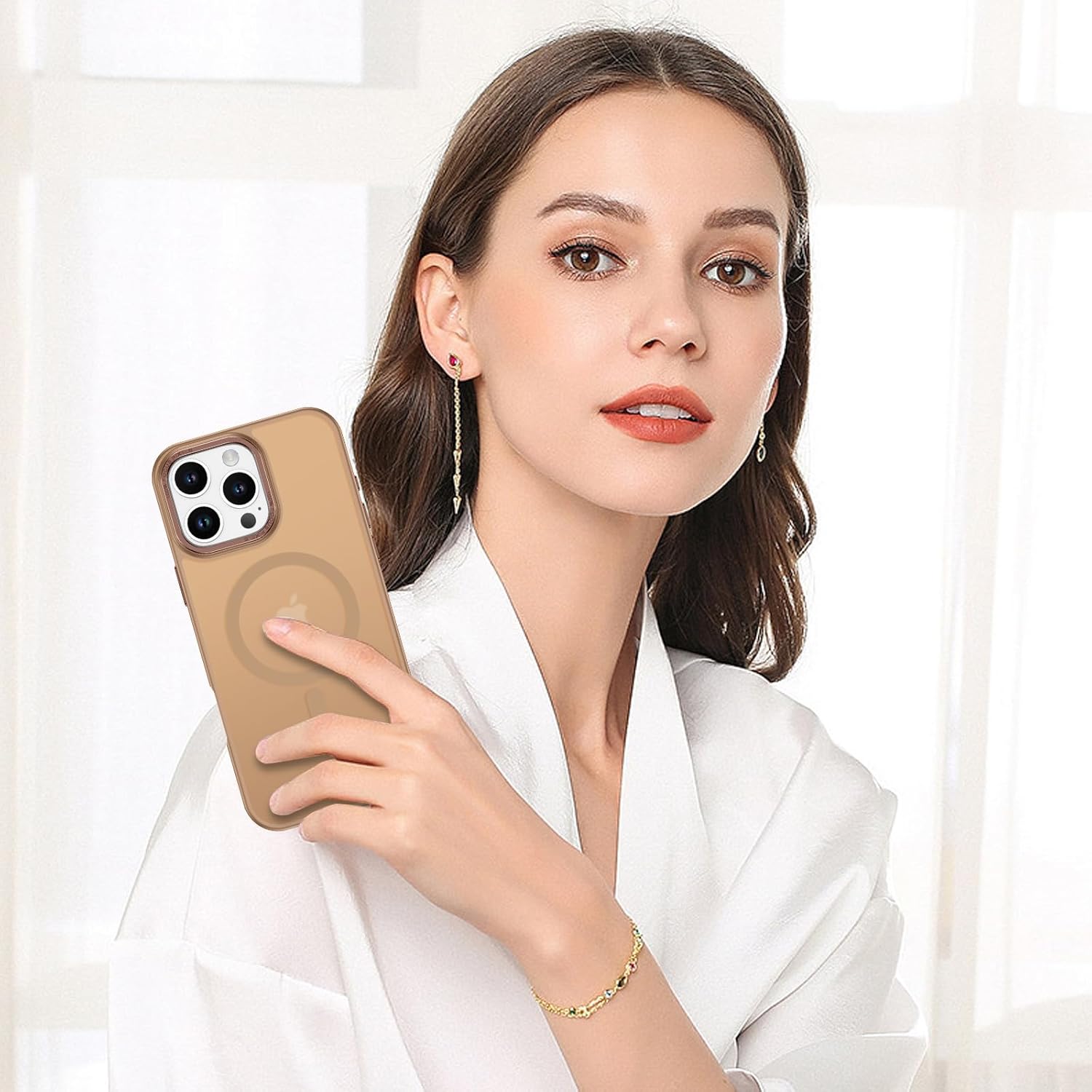 BENTOBEN for iPhone 16 Pro Max Case, Phone case iPhone 16 Pro Max Magnetic Case [Compatible with Mag Safe] Translucent Matte Slim Shockproof Protective Cover for iPhone 16 Pro Max 6.12 Brown