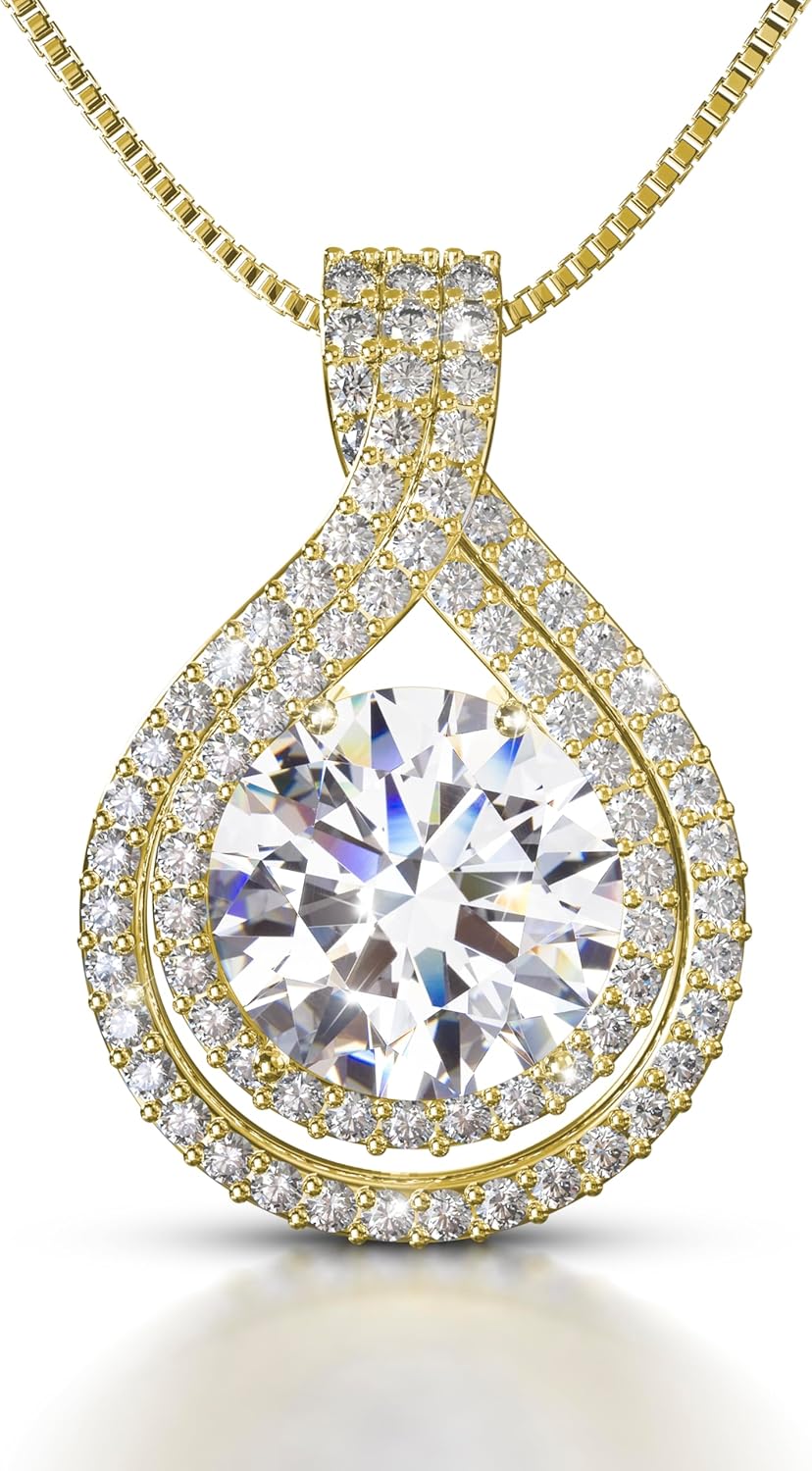 Platinum Plated Certified Moissanite Necklace for Women Gift for Her · v4