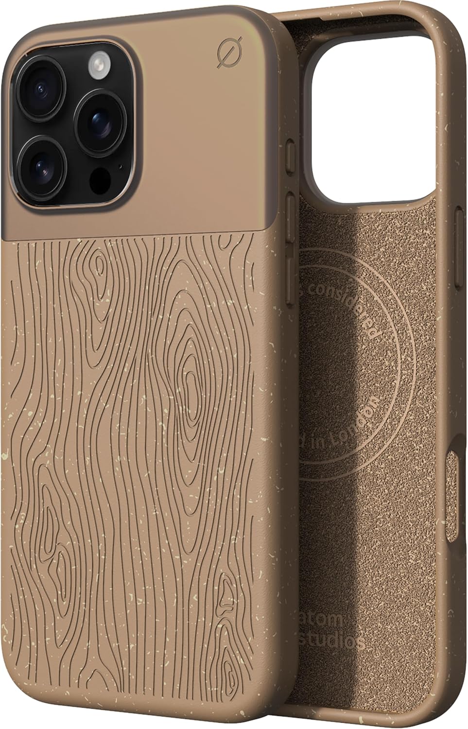 for iPhone 16 Pro Max Case Magnetic,[Compatible with Magsafe][10 Ft Drop Protection] Wood Fiber Dropproof Tough Rugged Shockproof Phone Case for iPhone 16 Pro Max (6.9) - Wood/Aluminium