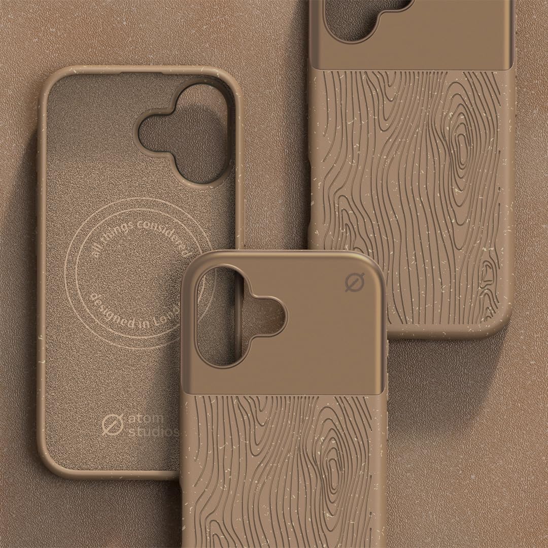 for iPhone 16 Pro Max Case Magnetic,[Compatible with Magsafe][10 Ft Drop Protection] Wood Fiber Dropproof Tough Rugged Shockproof Phone Case for iPhone 16 Pro Max (6.9) - Wood/Aluminium