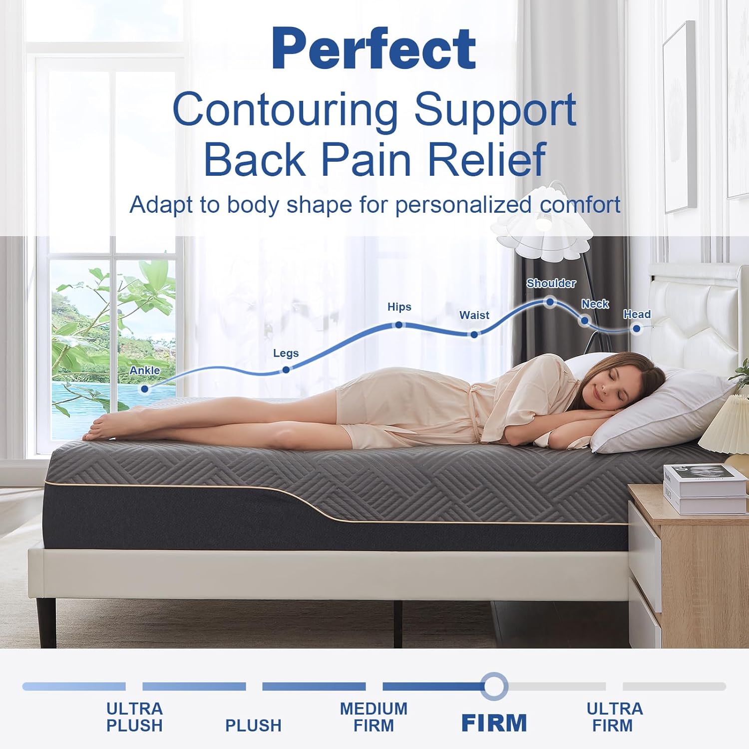 WEUP 12 Inch Twin XL Memory Foam Firm Mattress, Luxury Cooling Gel Green Tea Mattress, Medium Firm to Firm Mattress for Back Pain, Fiberglass Free, CertiPUR-US Certified, Made in USA, 80' x 39'' · v2