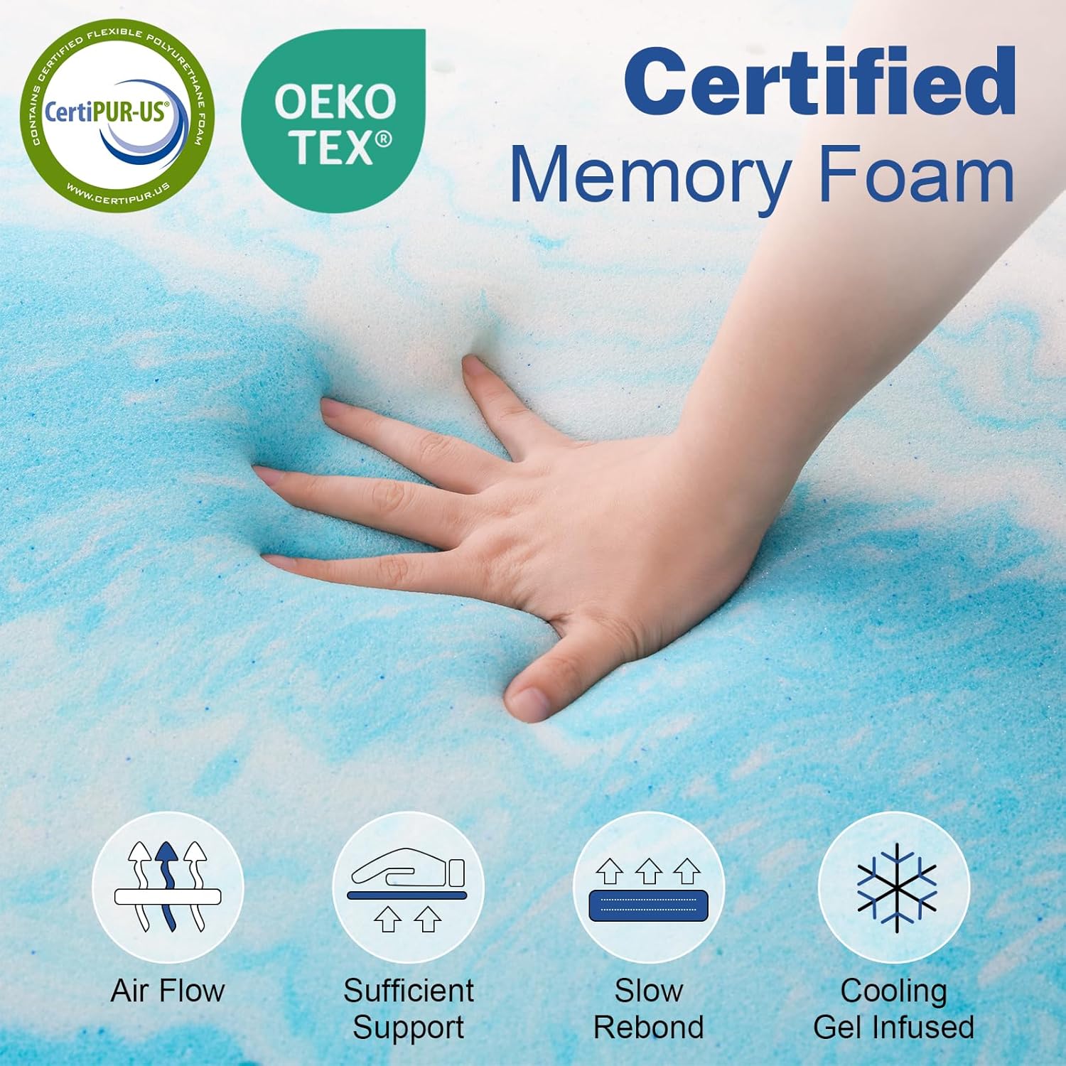 WEUP 12 Inch Twin XL Memory Foam Firm Mattress, Luxury Cooling Gel Green Tea Mattress, Medium Firm to Firm Mattress for Back Pain, Fiberglass Free, CertiPUR-US Certified, Made in USA, 80' x 39'' · v2