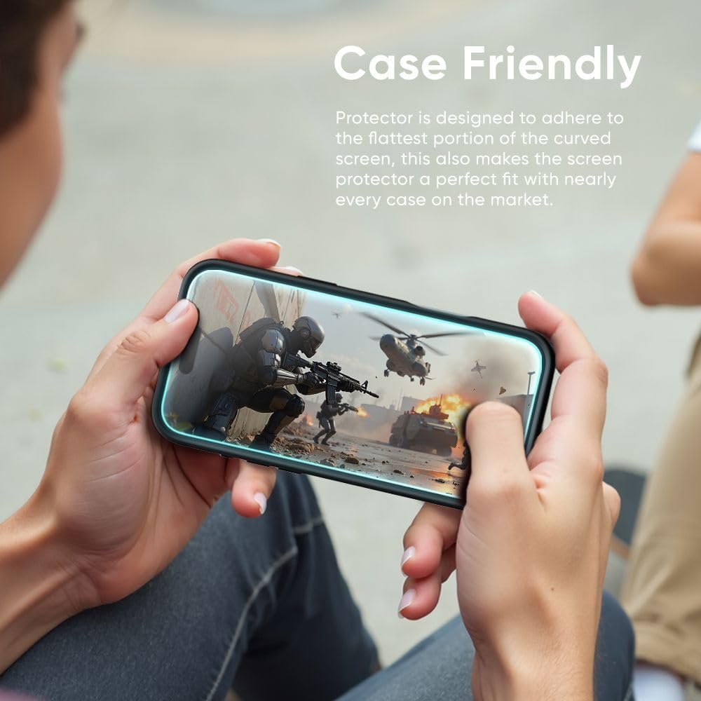 FLOLAB NanoArmour ONETIME for iPhone 16 Ekran Koruyucu, Kılıf Dostu, Temperli Cam, Ultra Şeffaf, Kenar Takviyeli, Kolay Kurulum, Tozsuz, Çizilmeye Dayanıklı - 2'li Paket