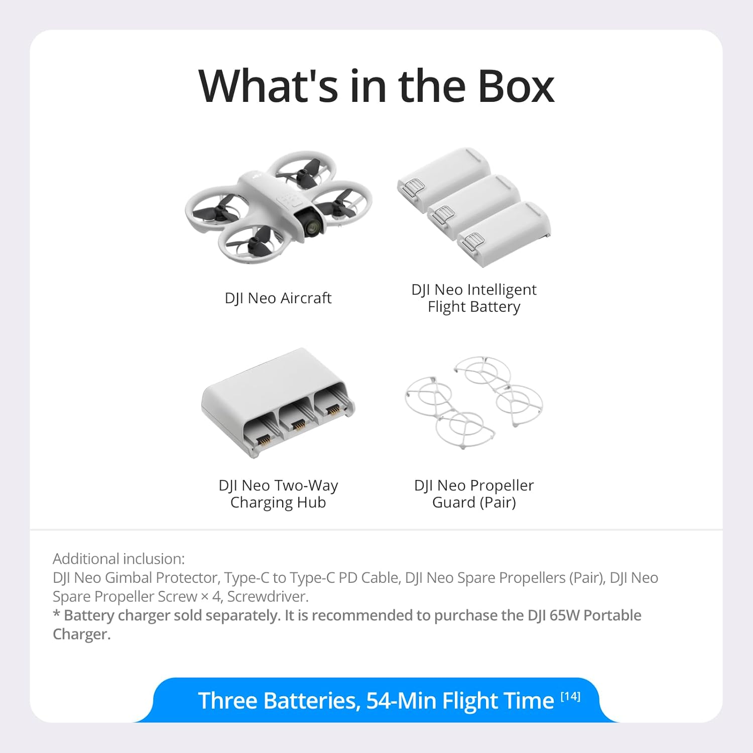 DJI Neo Three-Battery Combo โดรนขนาดเล็กพร้อมกล้อง 4K UHD สำหรับผู้ใหญ่ โดรนบินเองได้ 135 กรัมที่ติดตามคุณ การบินขึ้นโดยใช้ฝ่ามือ การติดตามวัตถุด้วย AI QuickShots วิดีโอที่เสถียร (ไม่ต้องใช้คอนโทรลเลอร์)