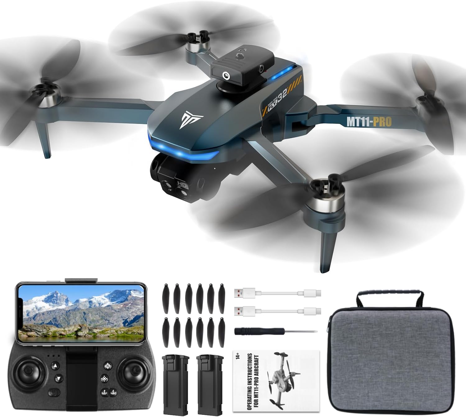 Brushless Motor Drone,90° Adjustable 4K FPV,APP control,40min Flight Time,Indoor Obstacle Avoidance,Optical Flow Positioning,Gesture Photography,360° Flip,Eyond-Range Loss Alert, Toys Gifts for Men Boys · v12