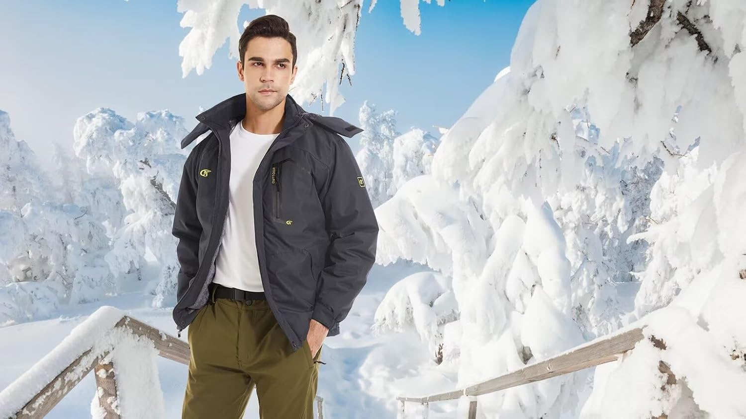 QPNGRP Mens Waterproof Ski Snowboard Jacket Winter Windproof Snow Coat · v3