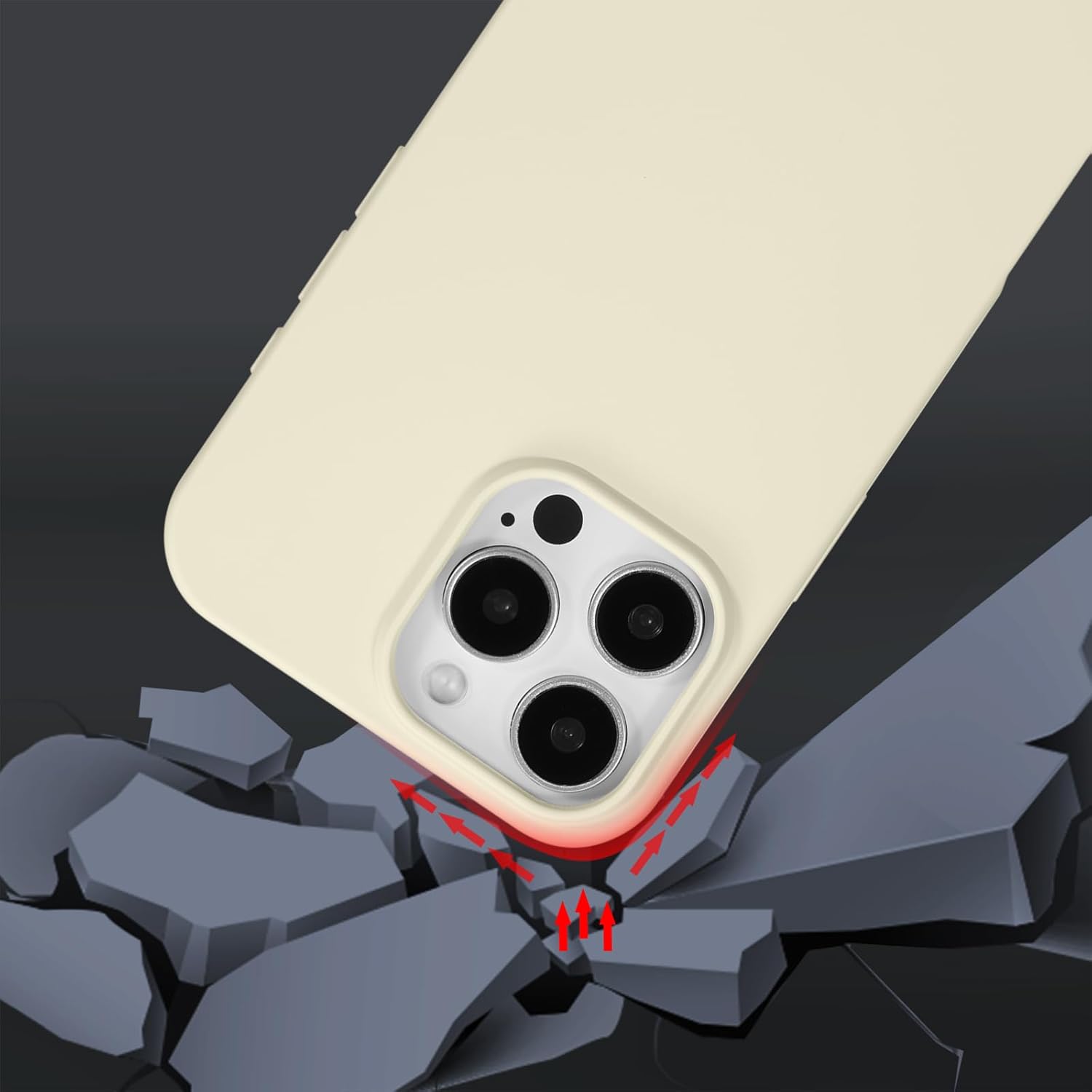 ZTOFERA Crossbody Case for iPhone 16 Pro with Lanyard Strap Adjustable Rope, Liquid Silicone Soft Cover for iPhone 16 Pro 6.3 inch-Beige · v2