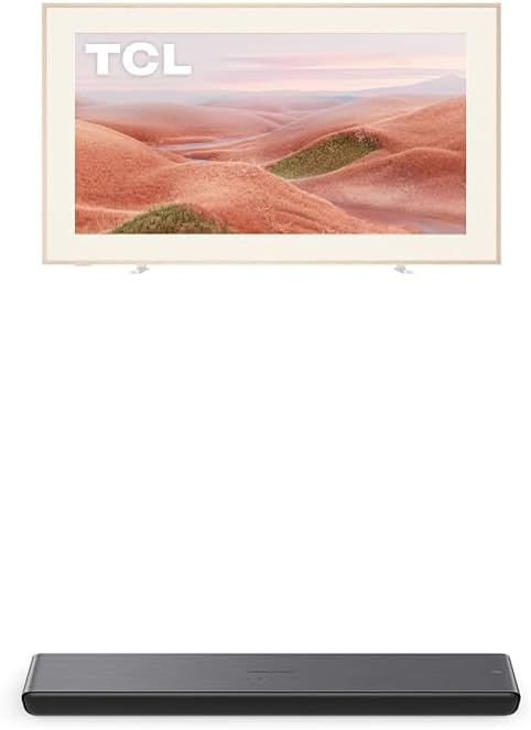 TCL 55-Inch Class QLED 4K Smart NXTFRAME TV with Google TV (55A300W, 2024 Model) S45H S Class 2.0 Channel Sound Bar with Dolby Atmos · v7