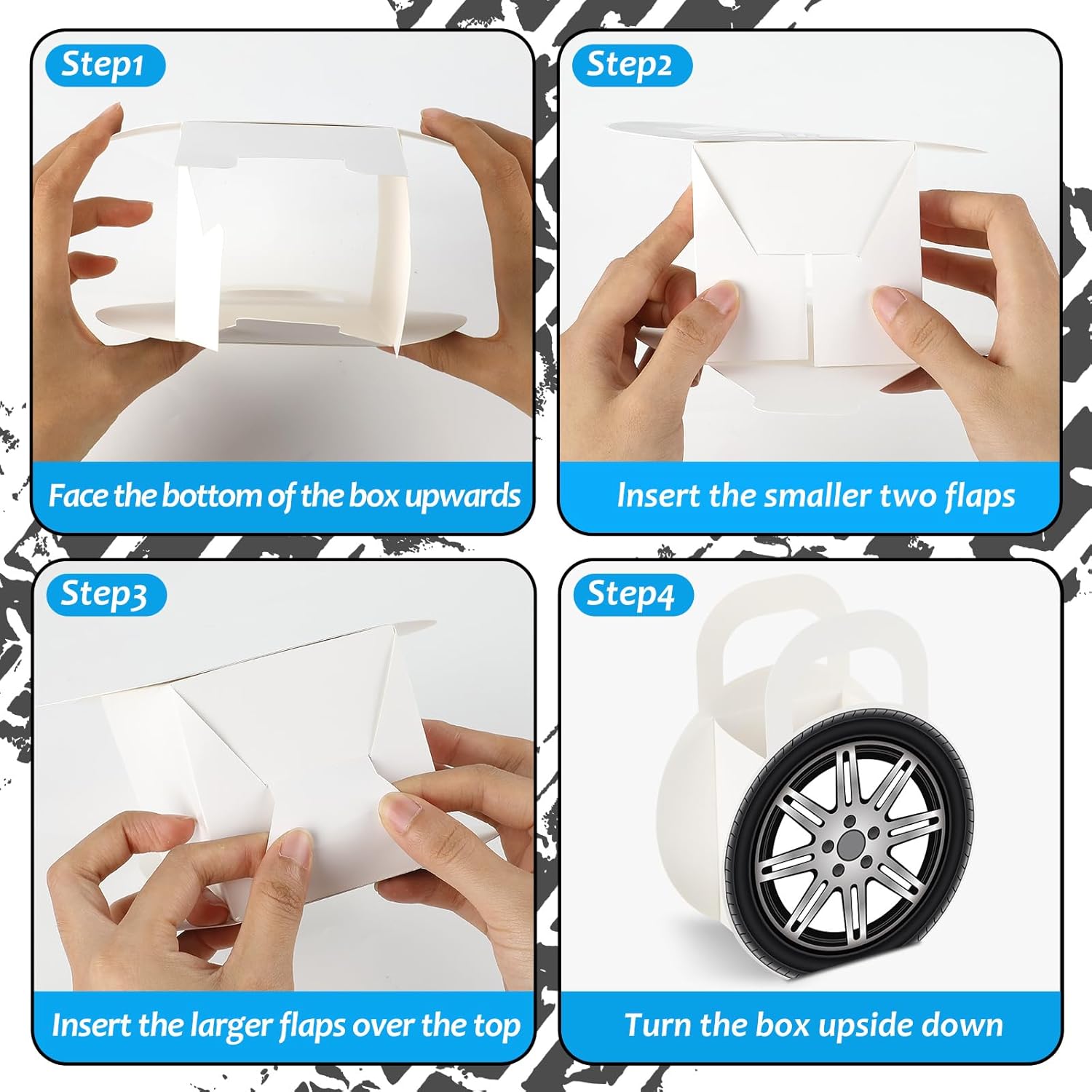 12Pcs Race Car Wheels Party Gift Boxes for Race Car Party Decorations Car Wheels Shaped Treat Boxes Racing Car Birthday Party Candy Boxes with Handle for Boys Kids Birthday Baby Shower Party Supplies · v2