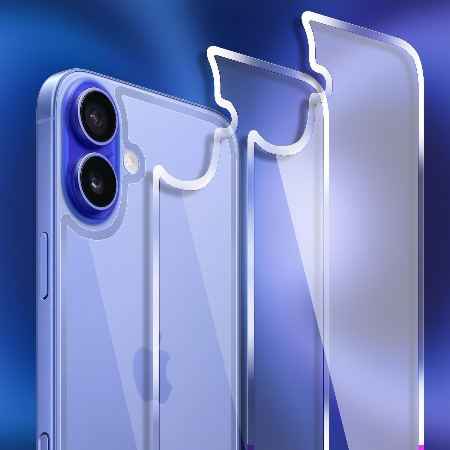 protecteur arrière pour iPhone 16 (lot de 3), protecteur d'écran arrière pour iPhone 16 en verre trempé HD Clarity compatible avec l'iPhone 16 (6,1 pouces)