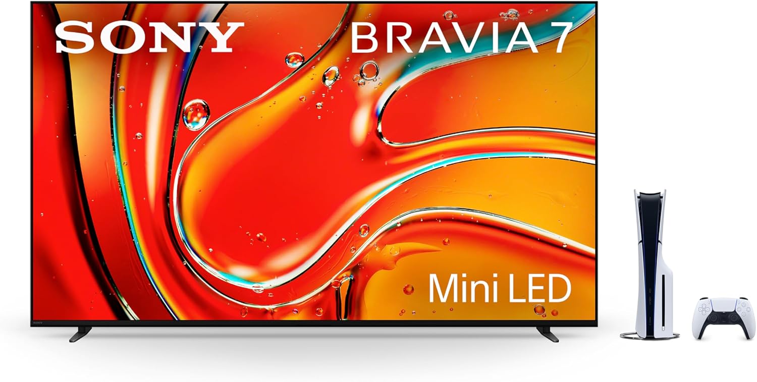 TV Mini LED QLED 4K Ultra HD Sony 65 inci, konsol PlayStation 5 Disc Edition (tipis) BRAVIA 7 Smart Google TV