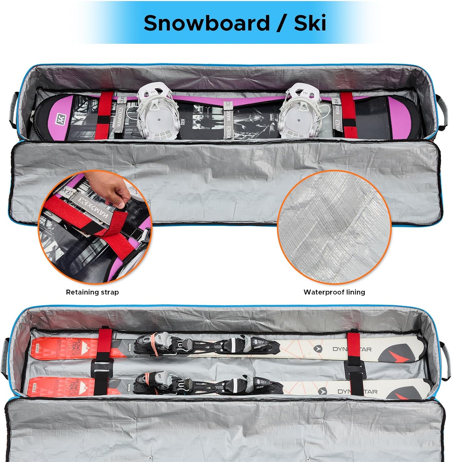 XCMAN Snowboard Bag For Air Travel - Fully Padded Ski Bag Waterproof Snowboarding Bag for Travel Snowboard Boots · v3
