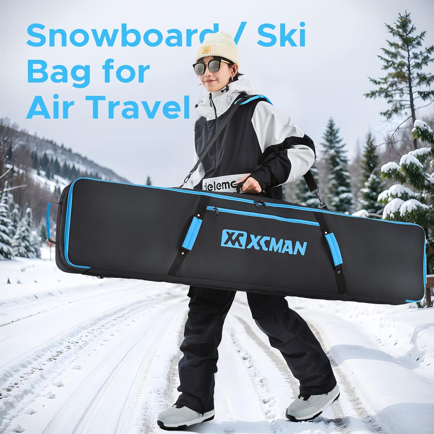 XCMAN Snowboard Bag For Air Travel - Fully Padded Ski Bag Waterproof Snowboarding Bag for Travel Snowboard Boots · v3